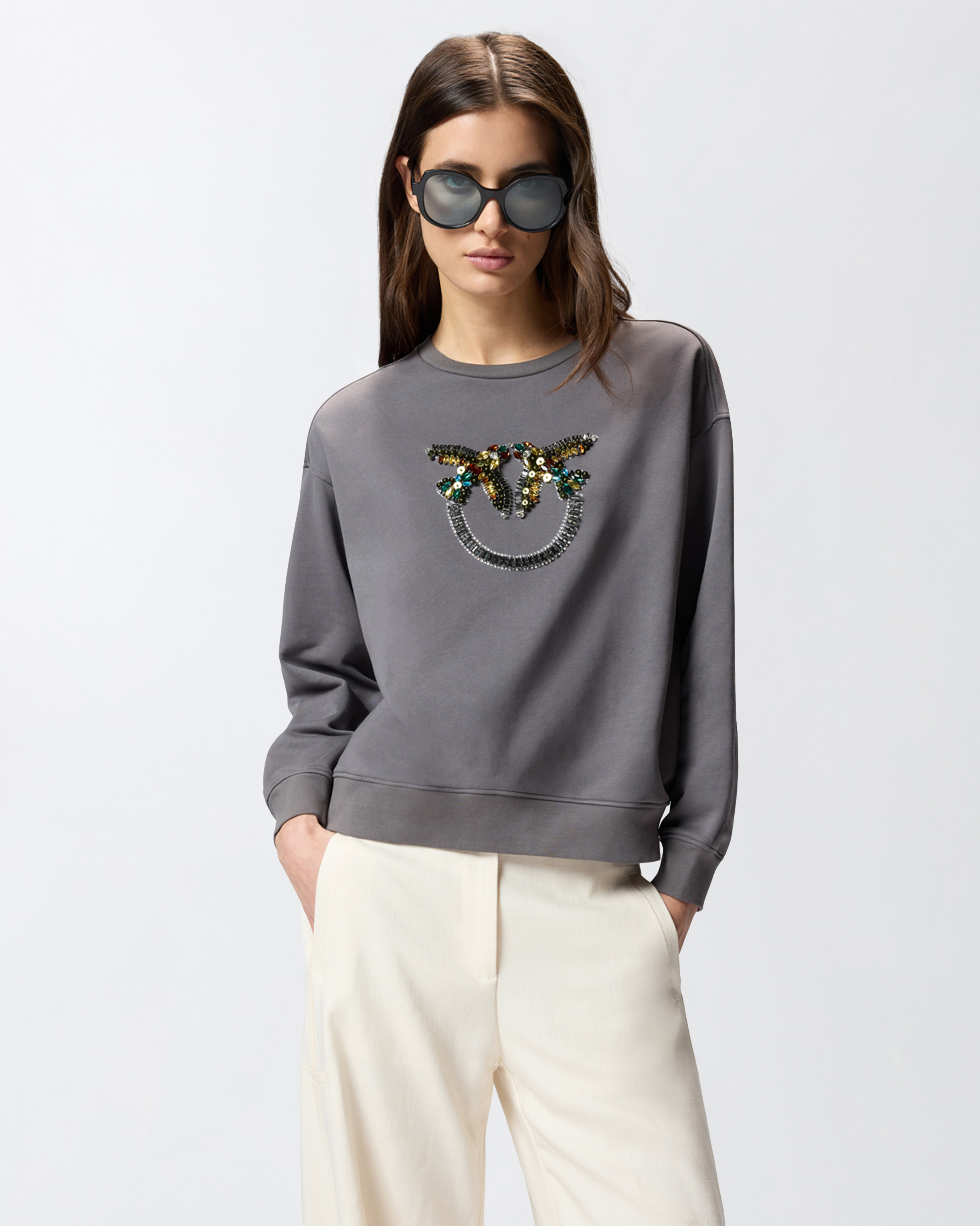 Sudadera Con Maxibordado Joya Love Birds