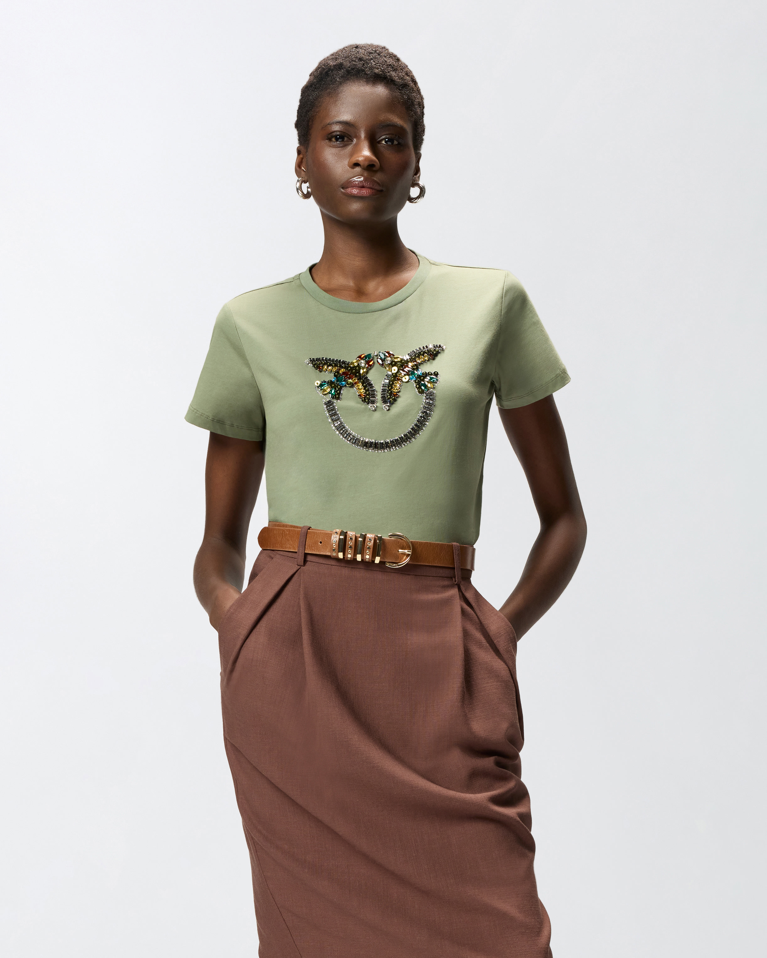T-Shirt Mit Maxi-Schmuckstickerei Love Birds