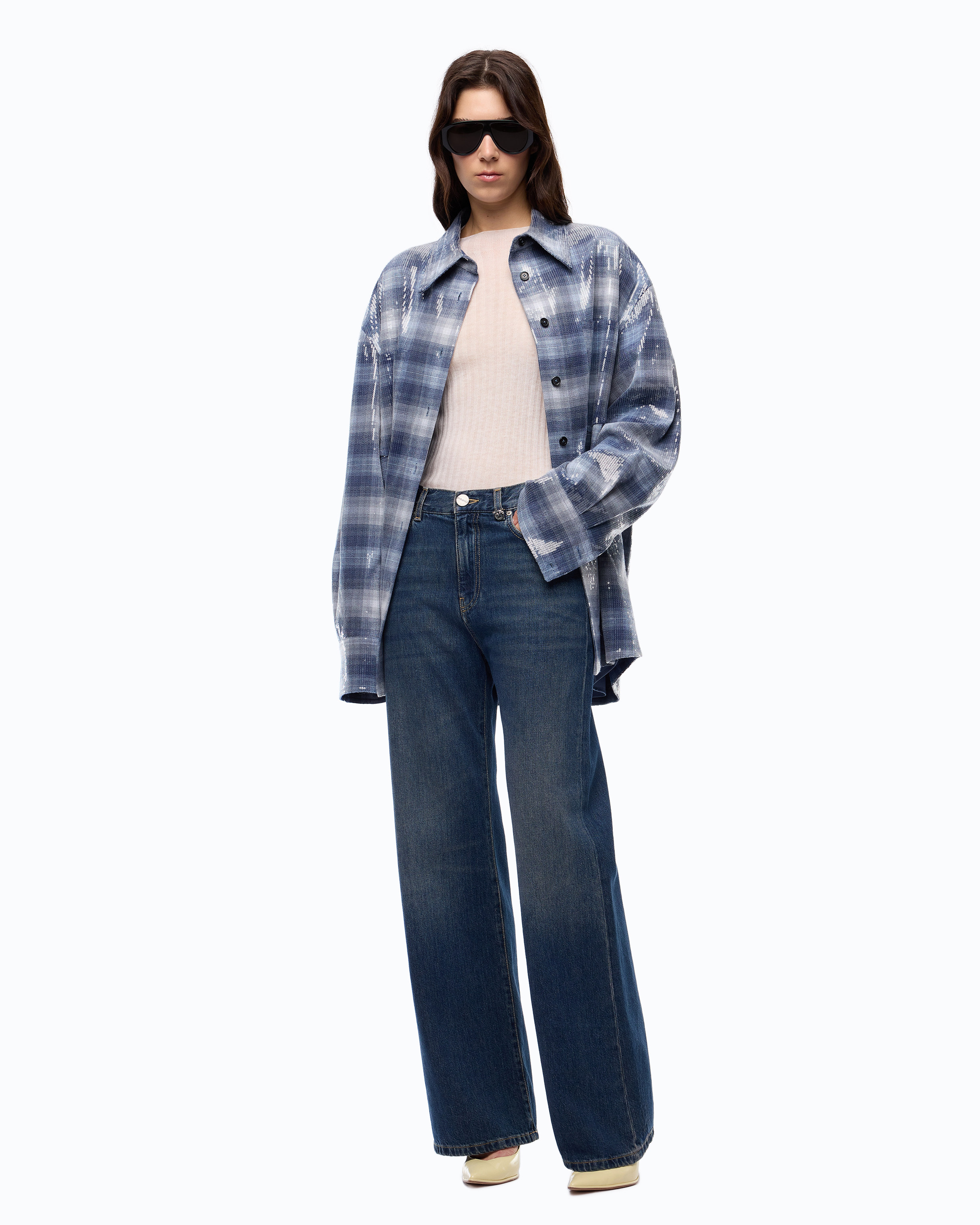 Dżinsy Wide Leg Z Denimu Soft