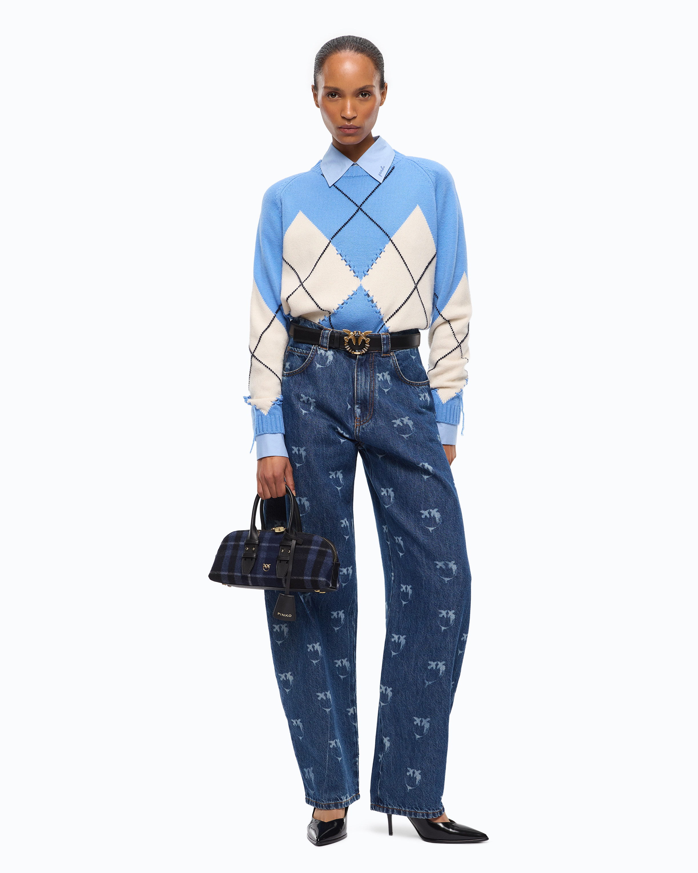 Jeans Con Logo Love Birds All Over