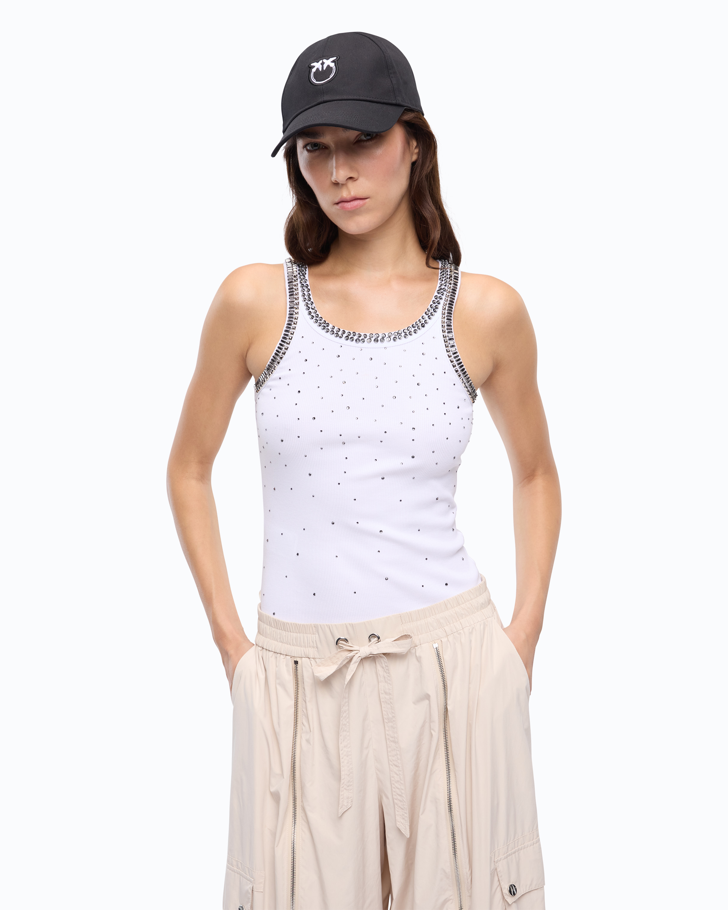 Top A Costine Con Ricami Gioiello