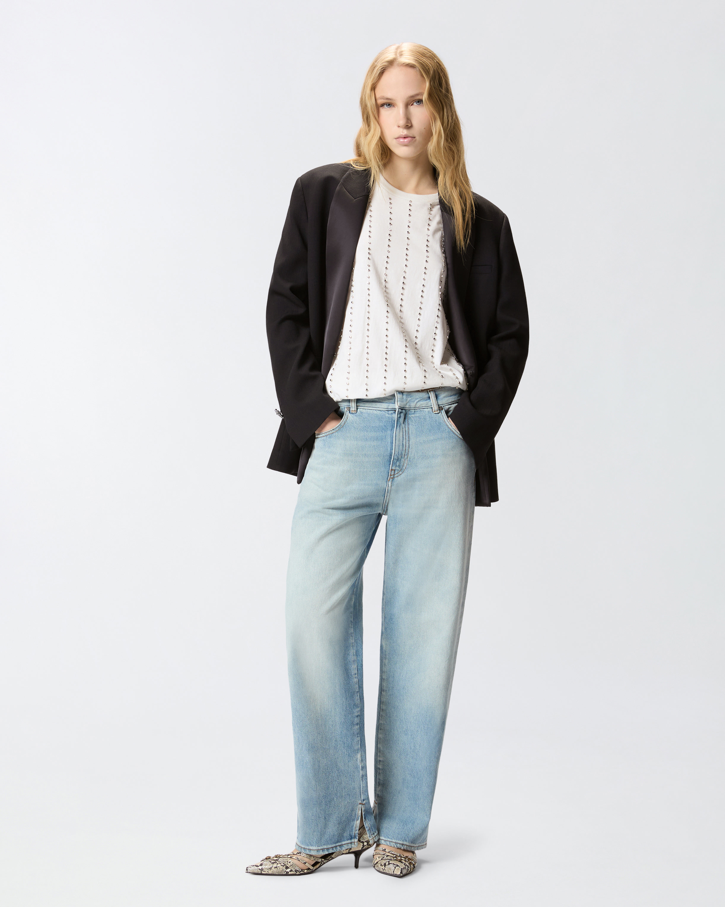 Jeans Loose Fit Con Spacchetti