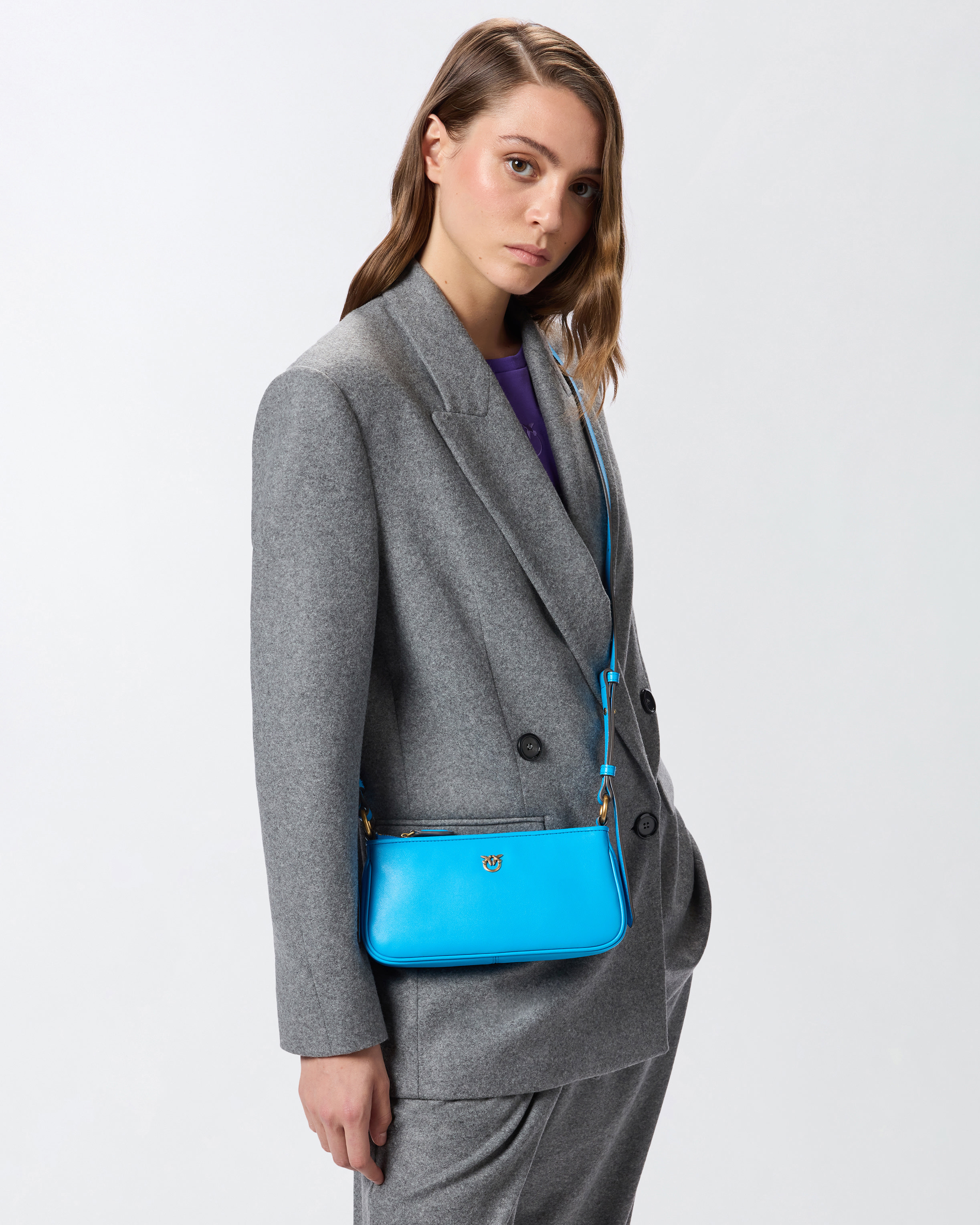 Leather Mini Half Moon Crossbody Bag