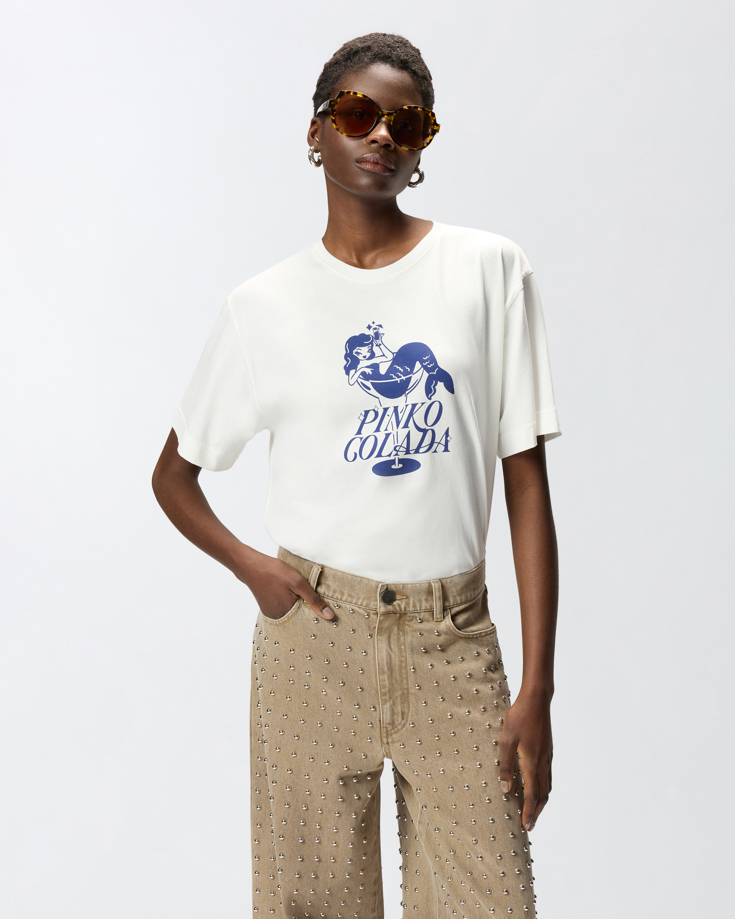 T-Shirt Mit Meerjungfrau Pinko Colada