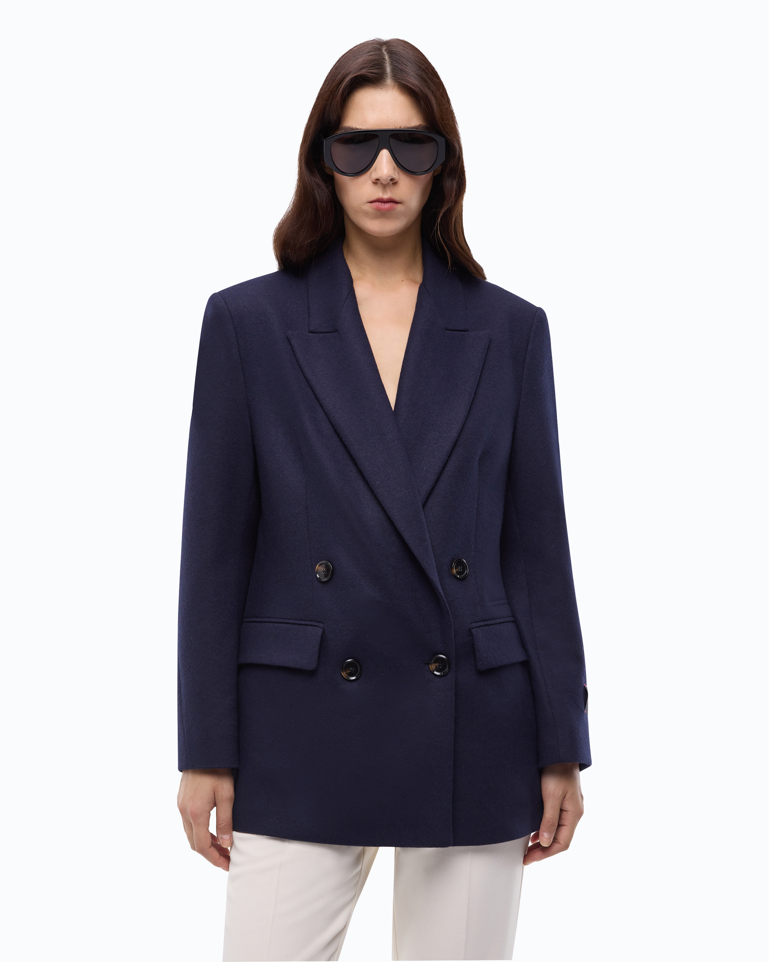 Blazer Cruzada De Franela De Punto