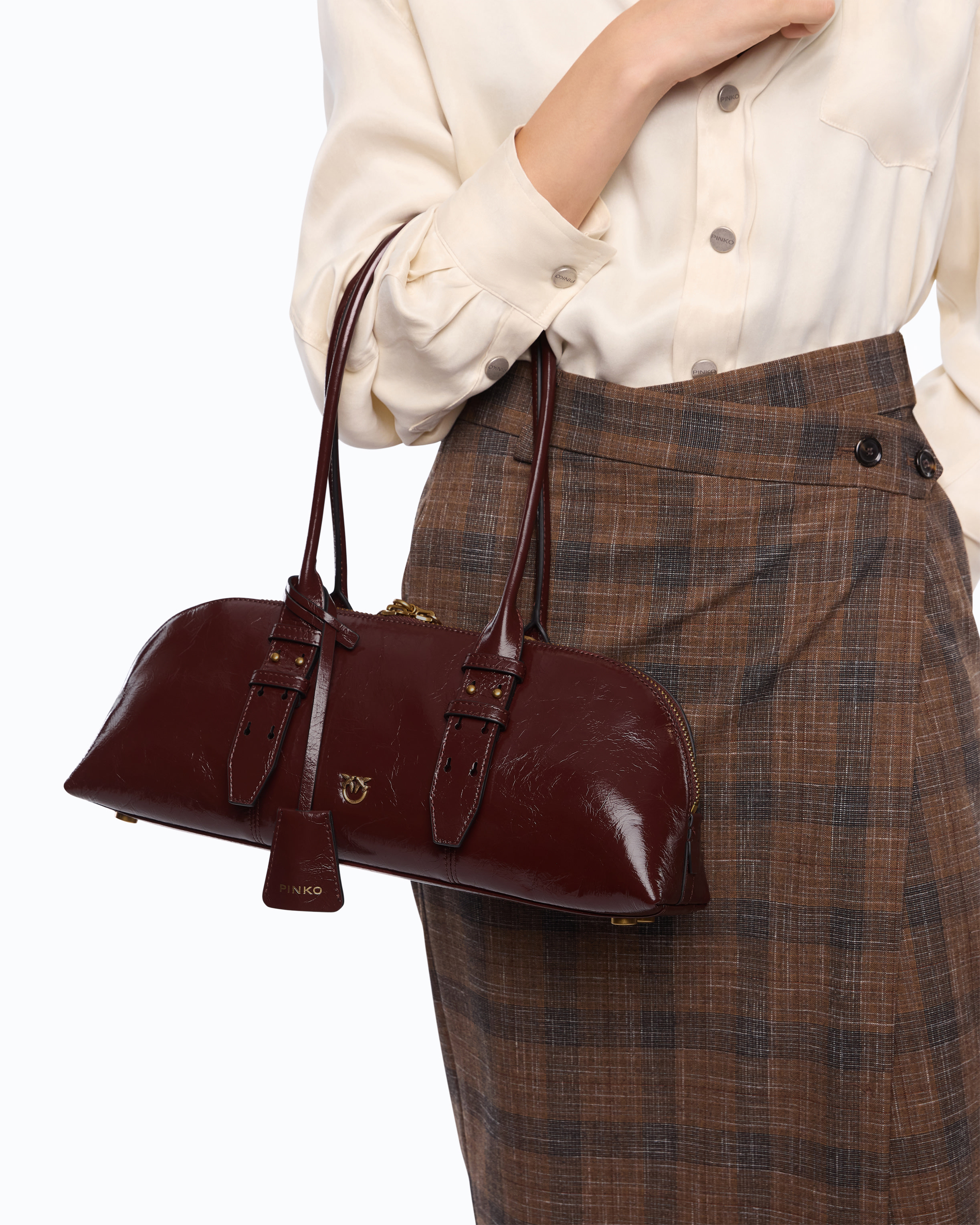 Borsa A Mano Grande Escape Bag Horizontal In Pelle New Shiny