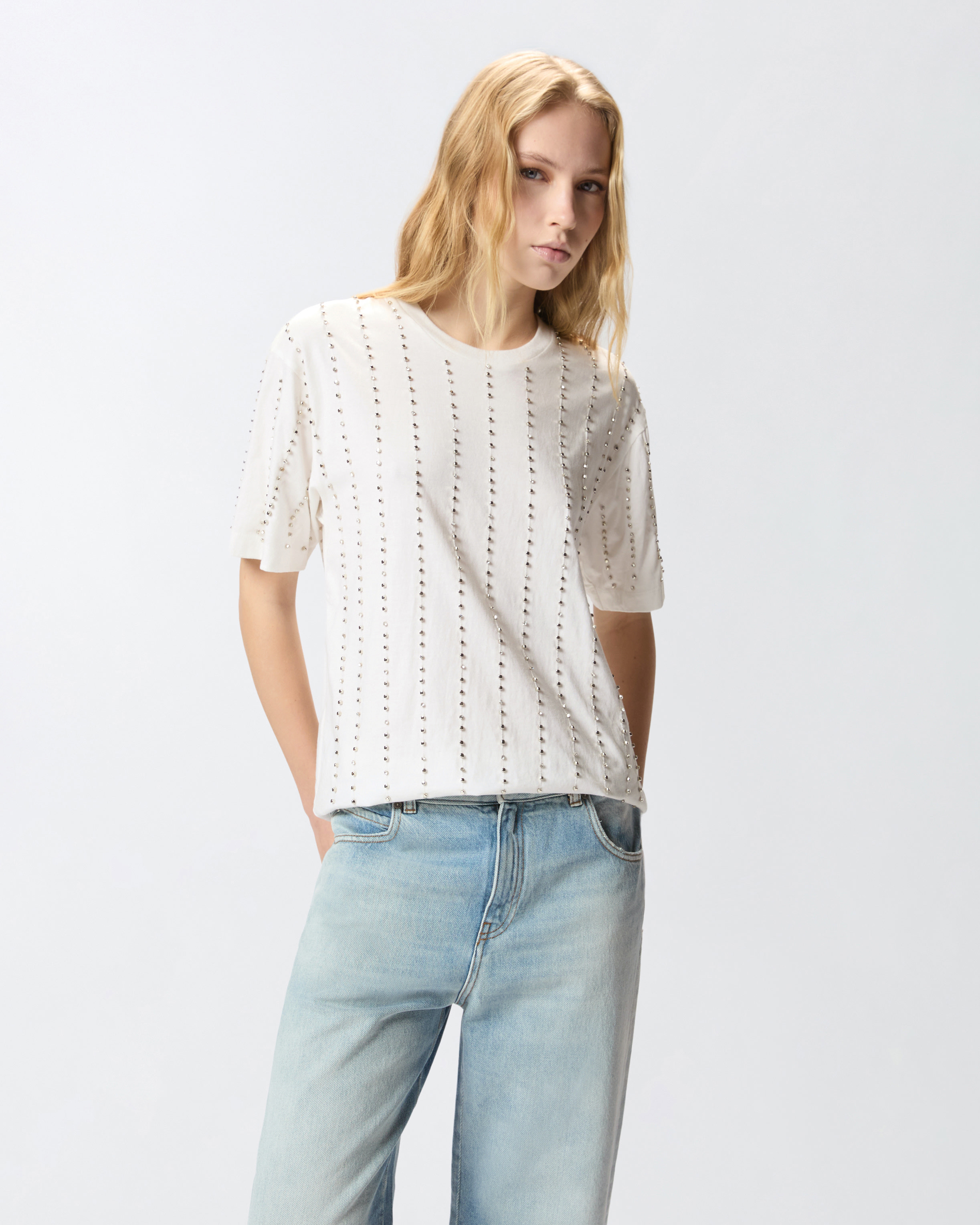 T-Shirt With Jewel Stripes