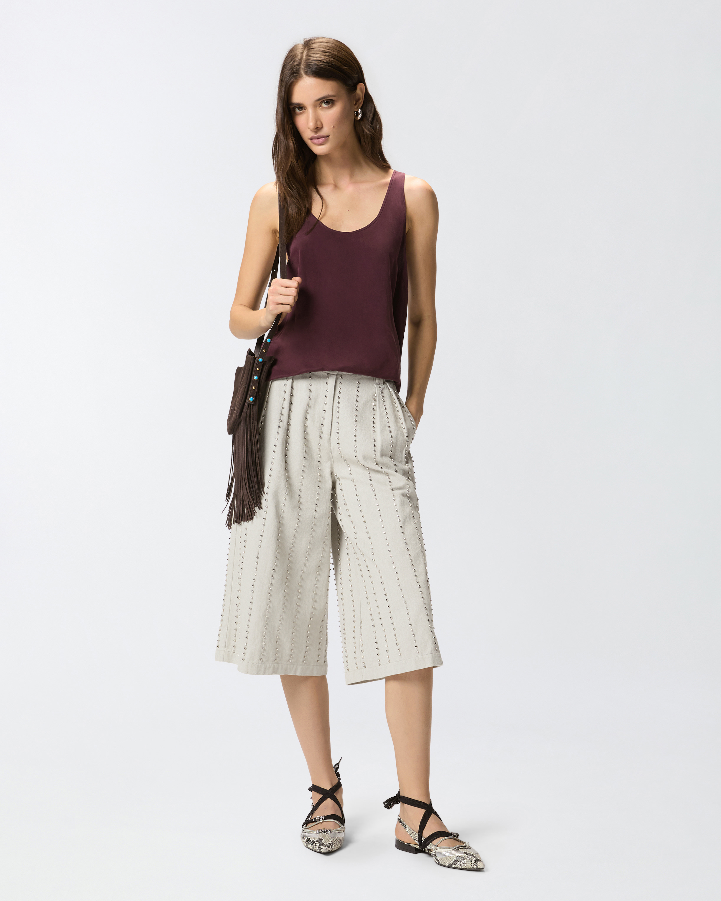 Bermudas Con Rayas Enjoyadas