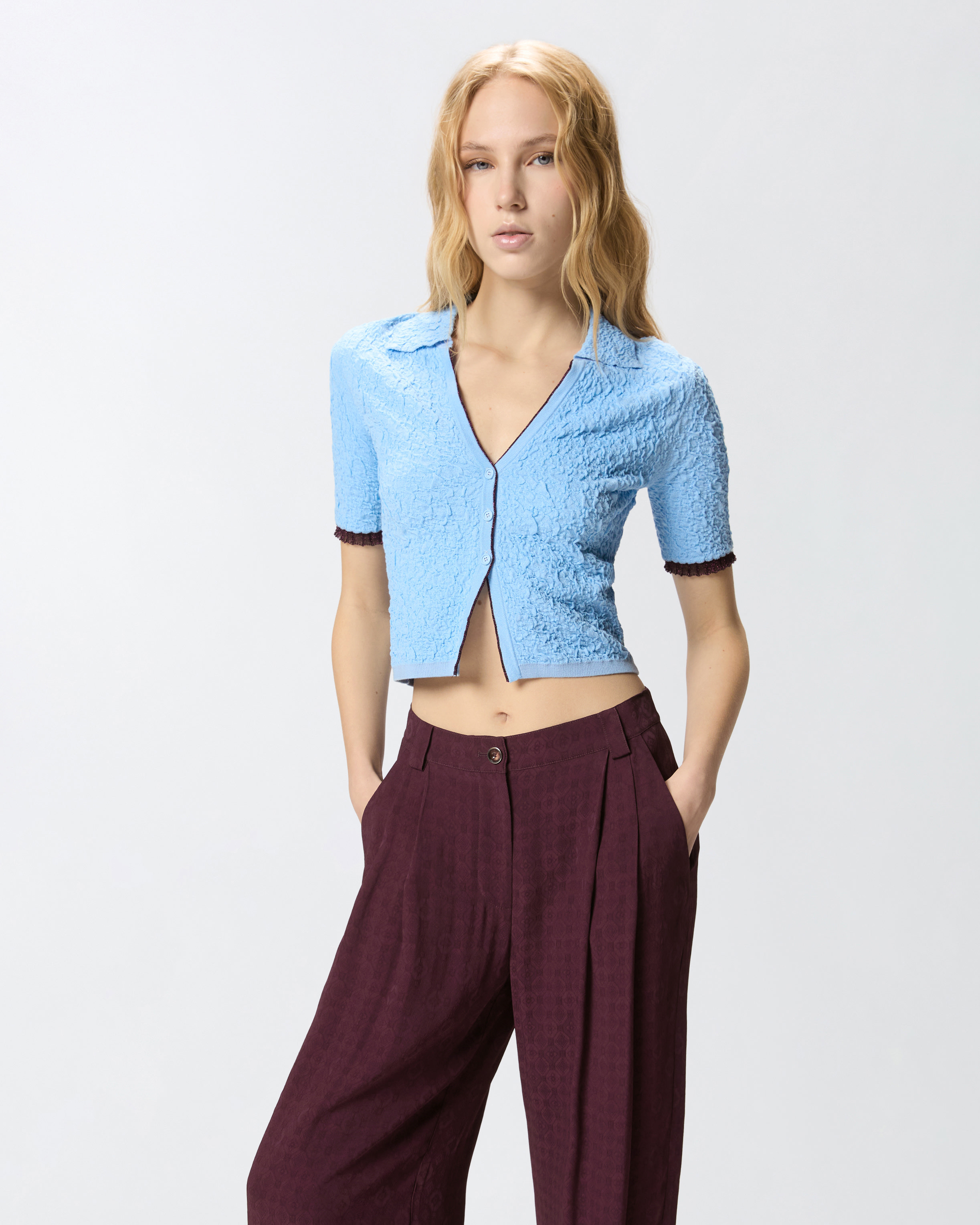 Kurz Geschnittene Polo-Cardigan