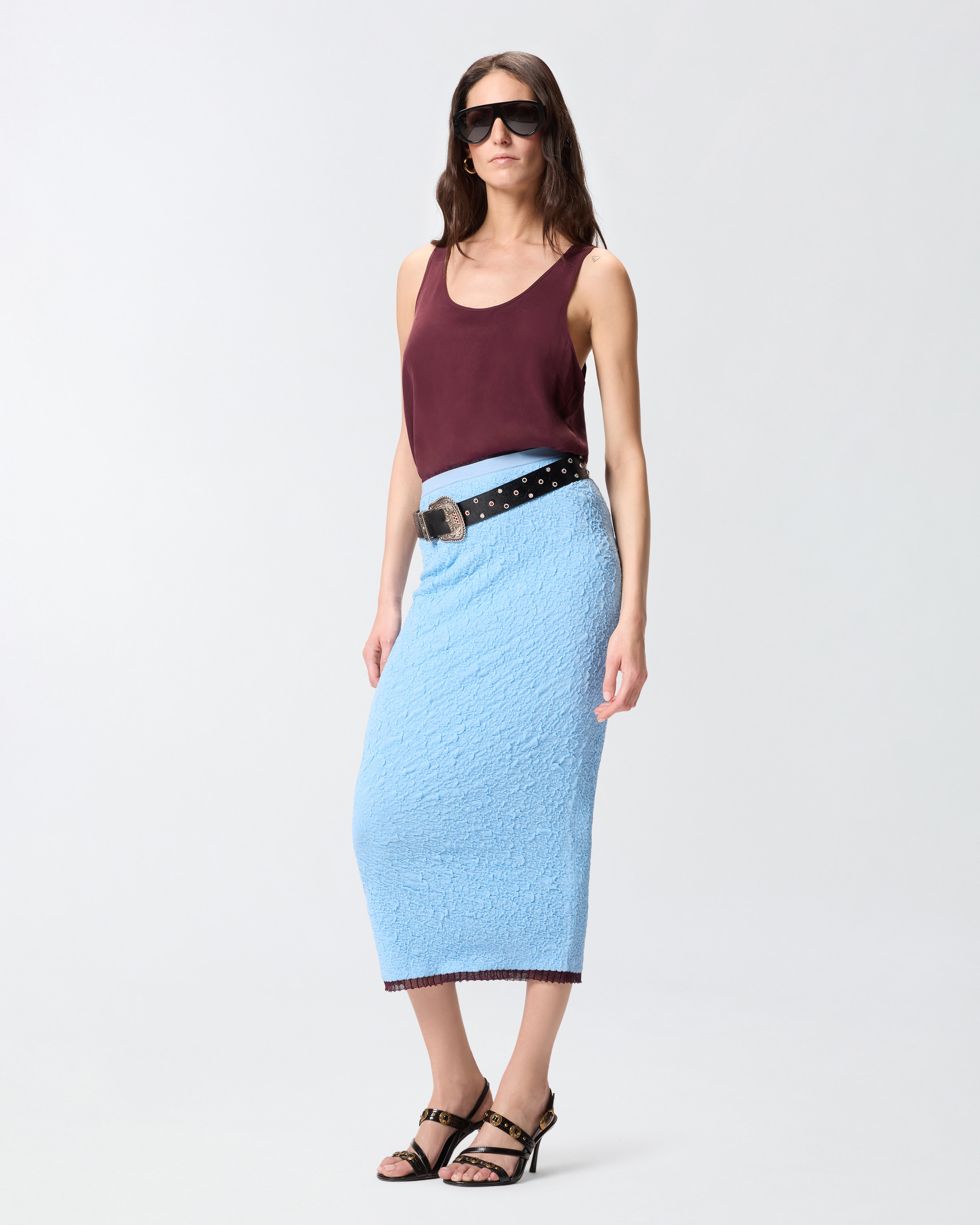 Gonna Midi Aderente Jacquard