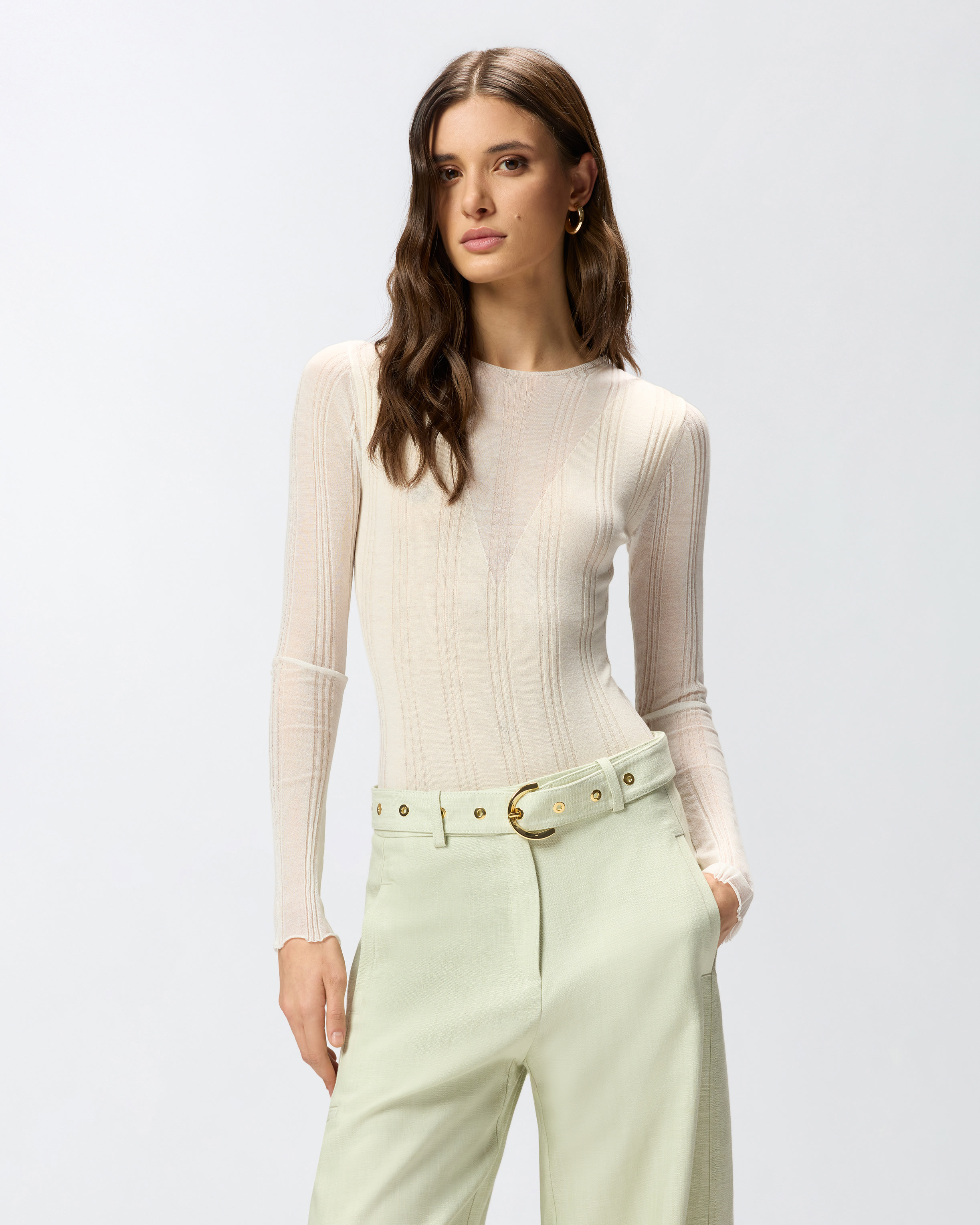 Body-Pullover Mit Transparenter Optik
