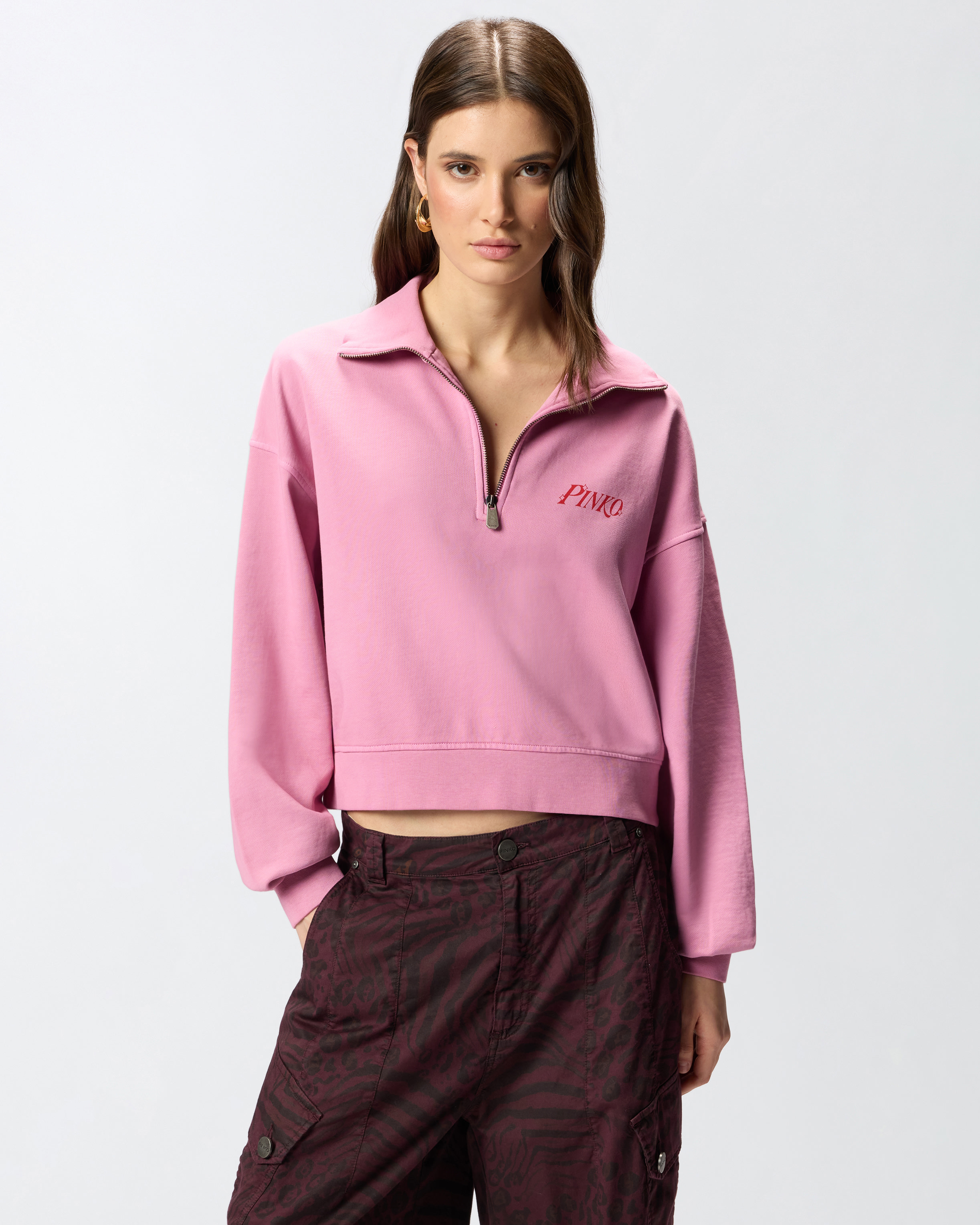 Sweatshirt With Heart And Pinkotini Print