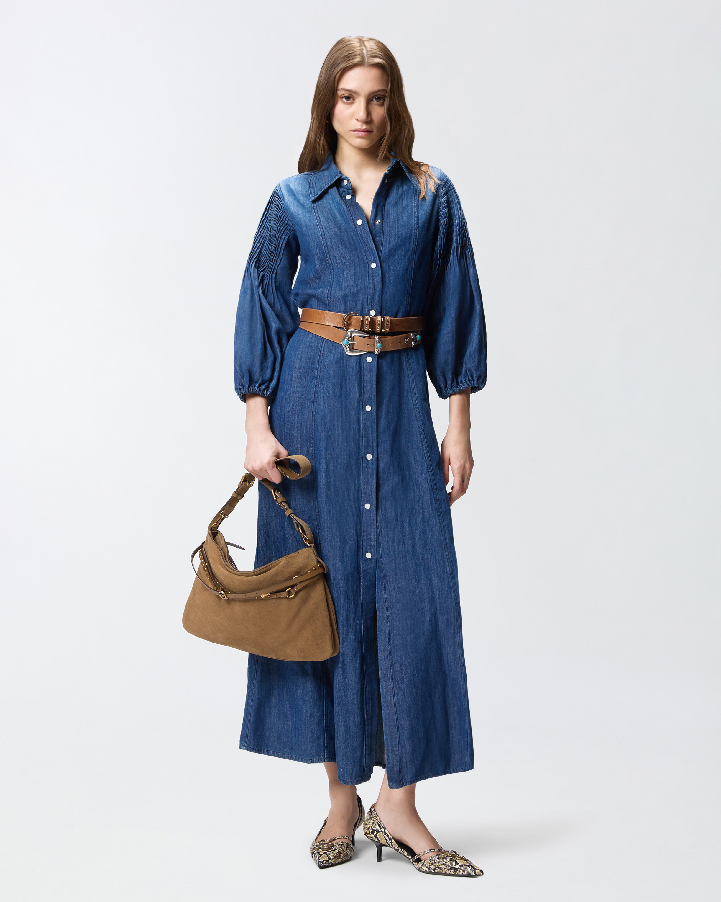 Abito Chemisier Lungo In Denim