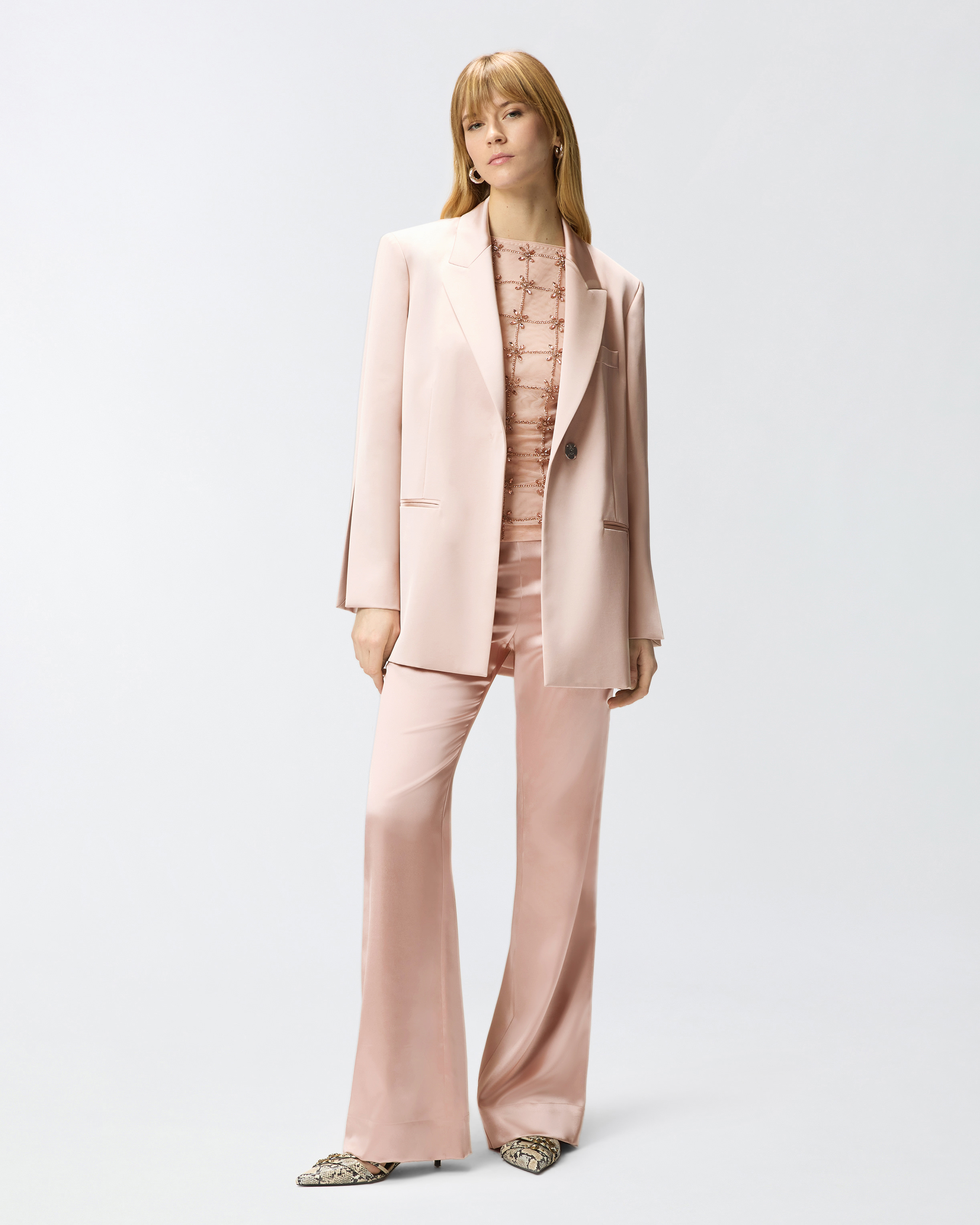 Ausgestellte Hose Aus Satin