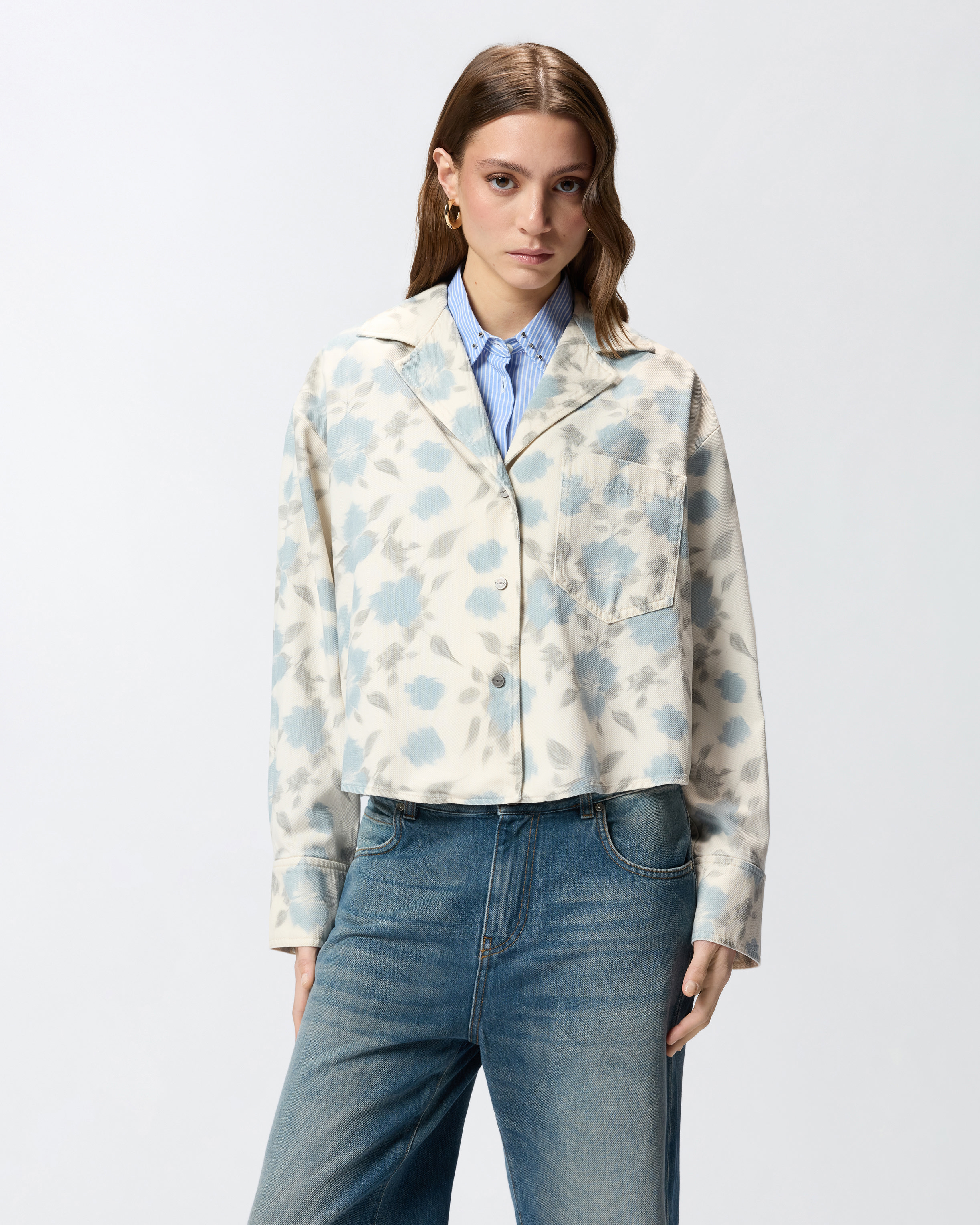 Leichte Boxy-Bluse Mit Blumenprint