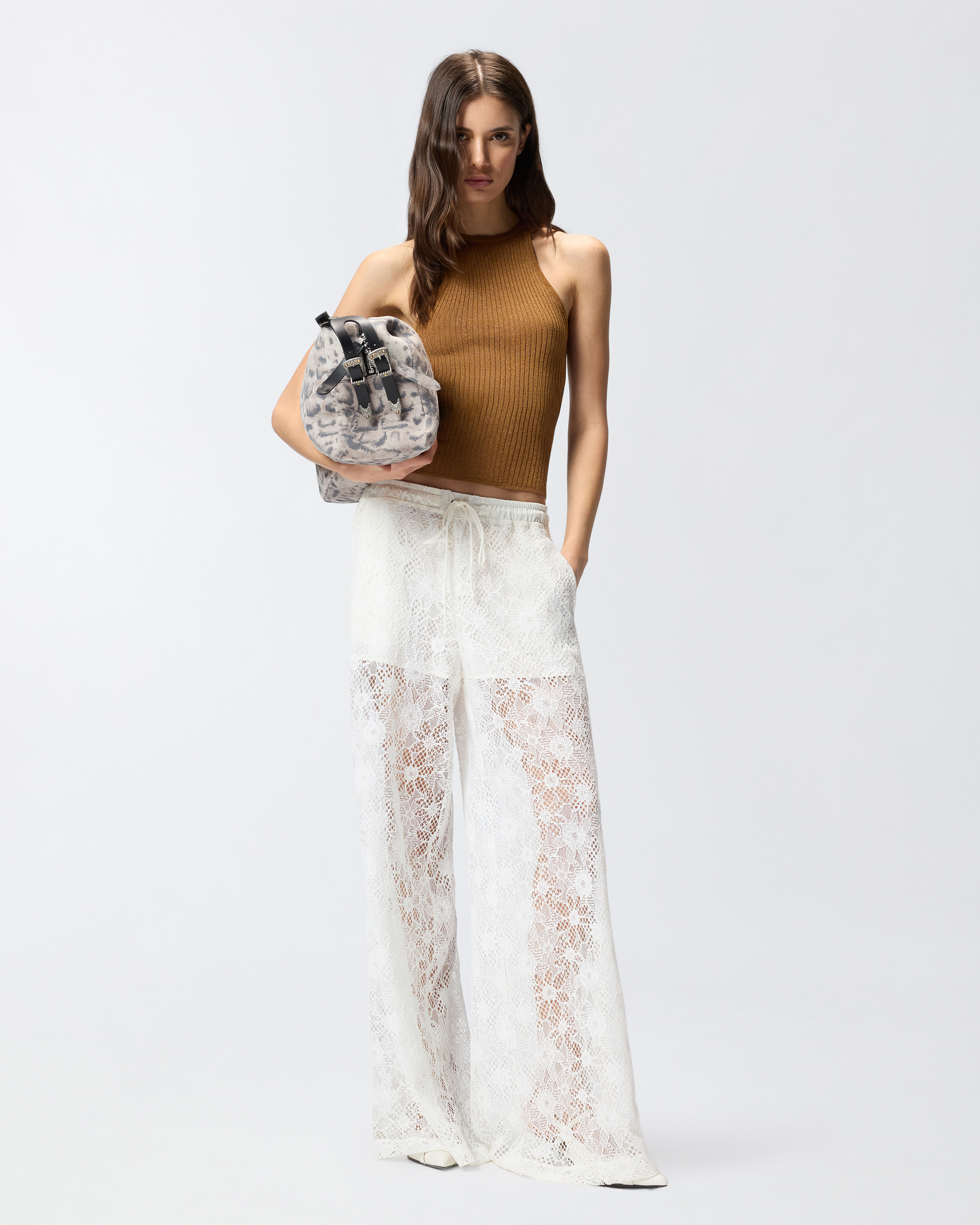 Pantaloni In Pizzo Rebrodé Floreale
