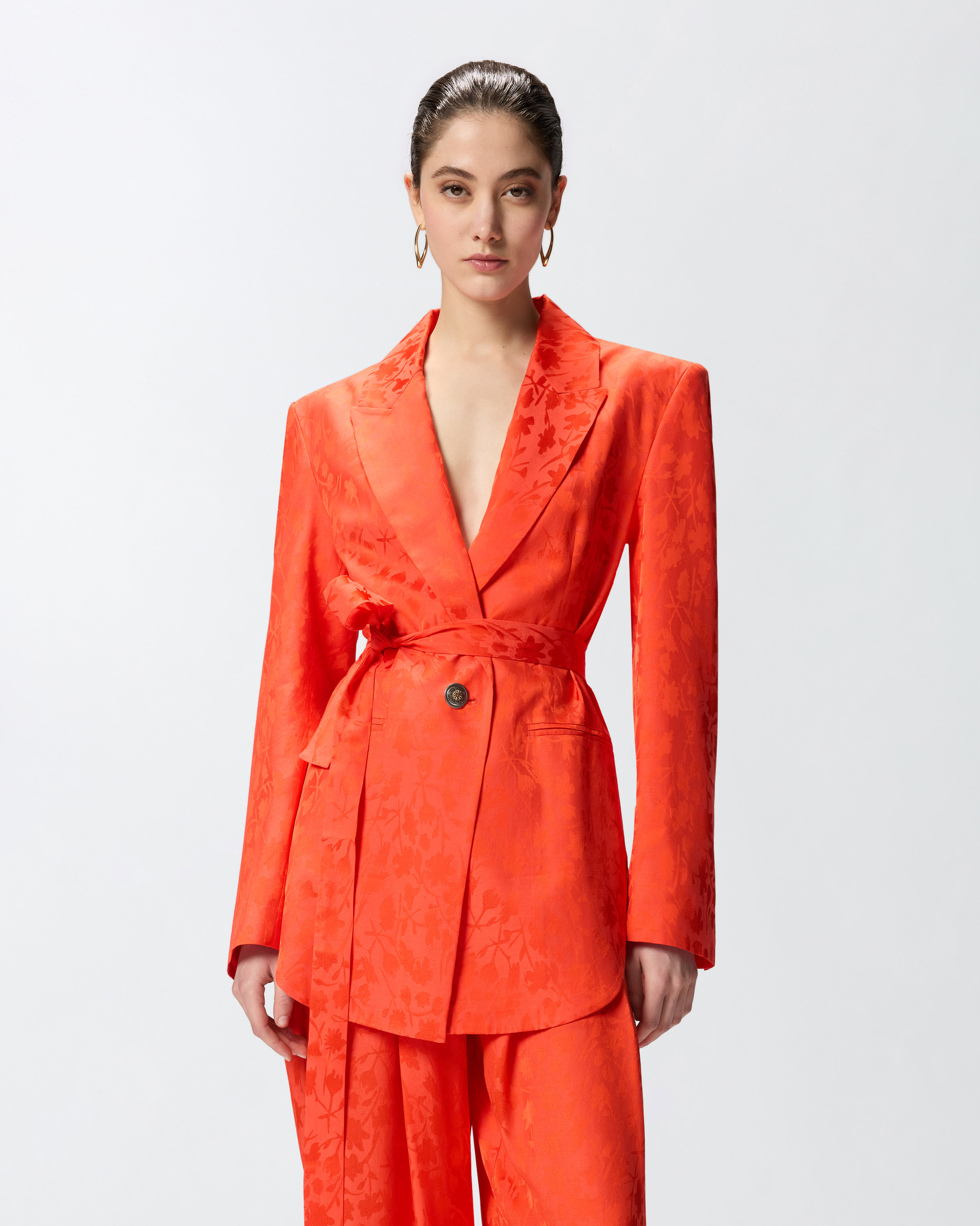 Floral Jacquard Kimono Jacket