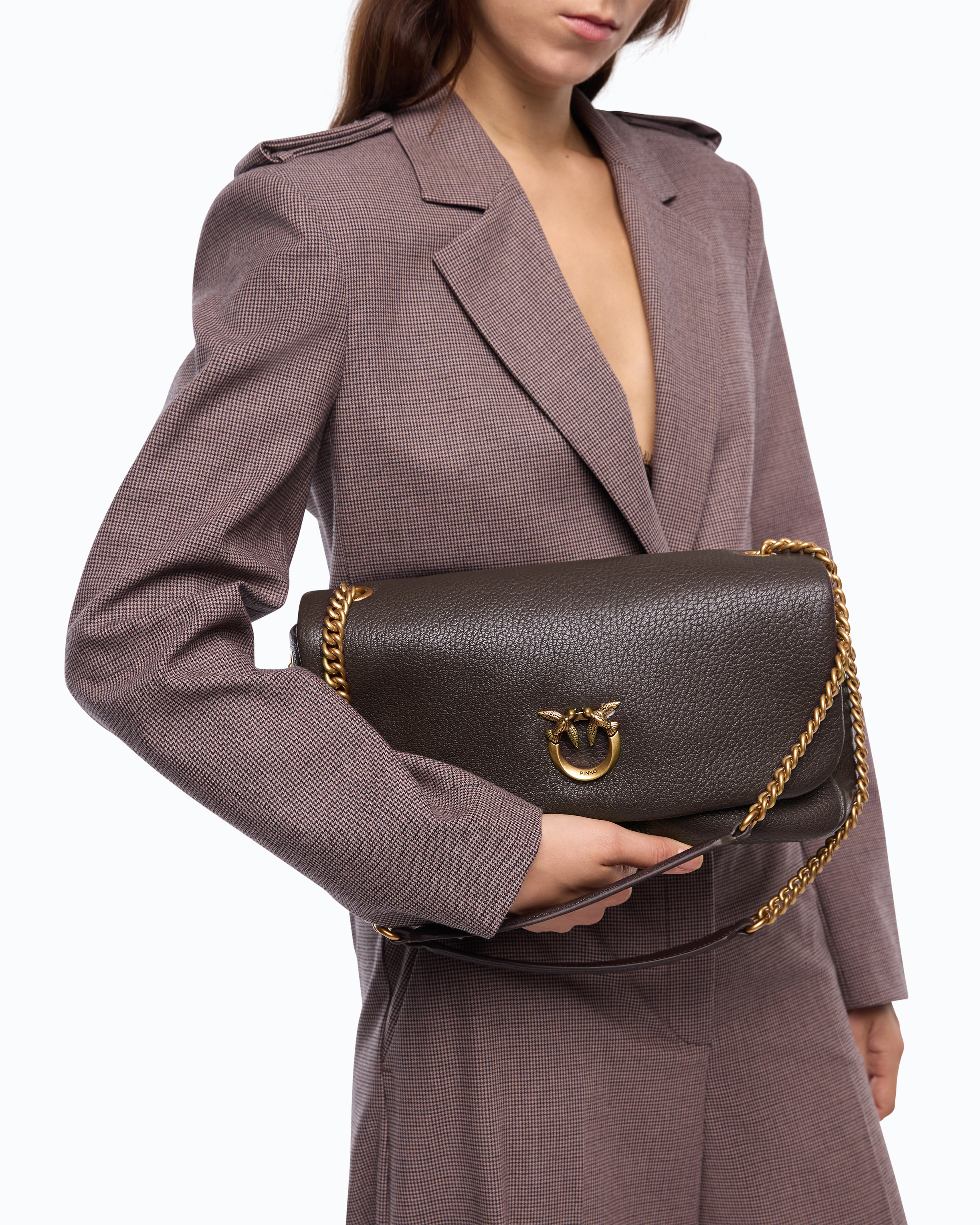 Love Bag Click Soft Horizontal Medium Crossbody Bag In Full-Grain Leather