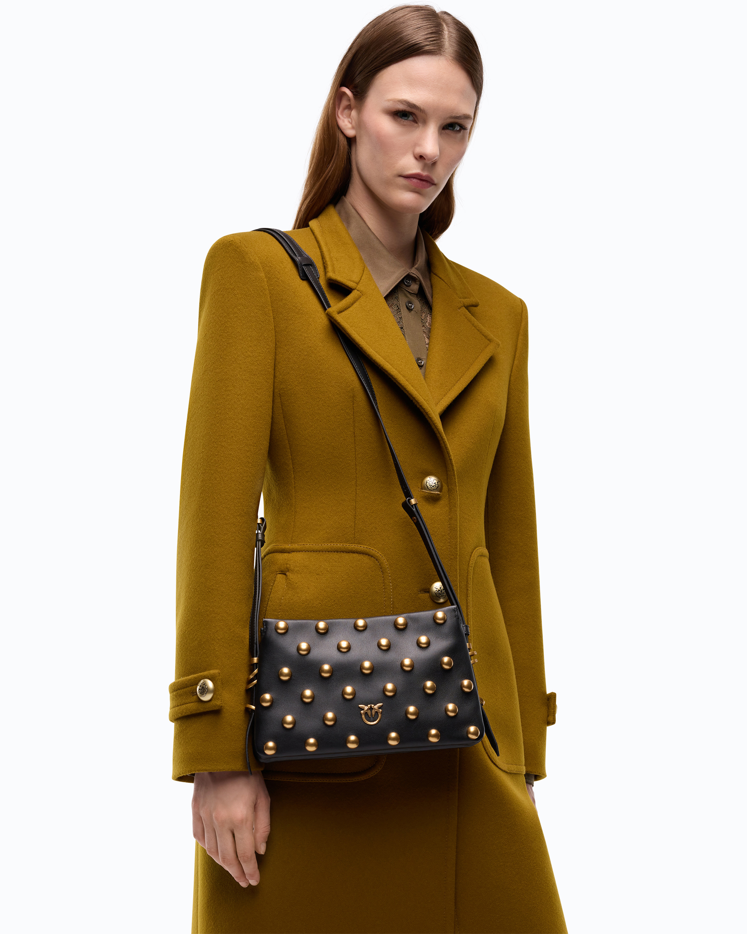 Bolso Bandolera Mini One, Two, Three Bag De Piel Con Maxitachuelas
