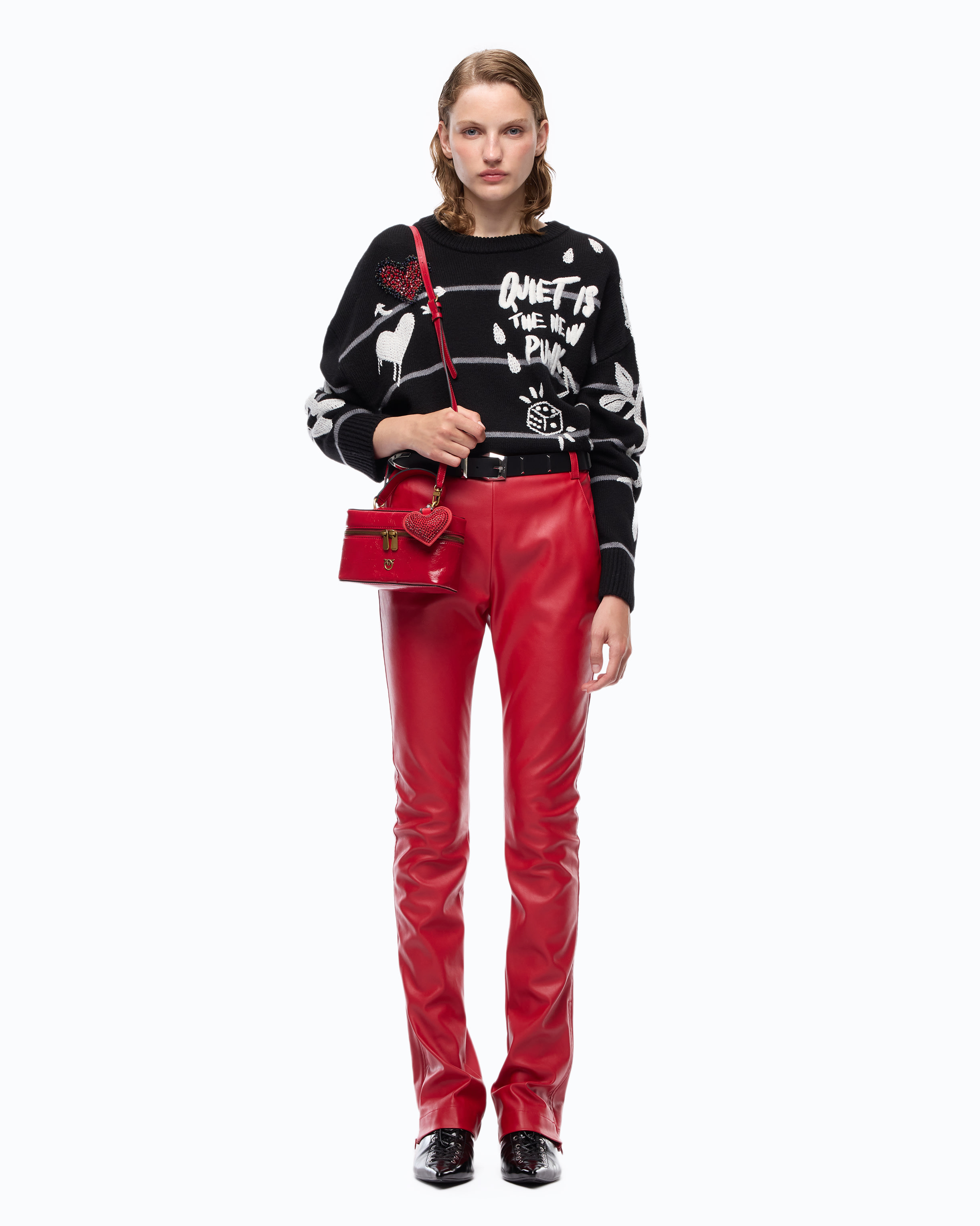 Pantaloni Slim Fit Svasati Effetto Nappa