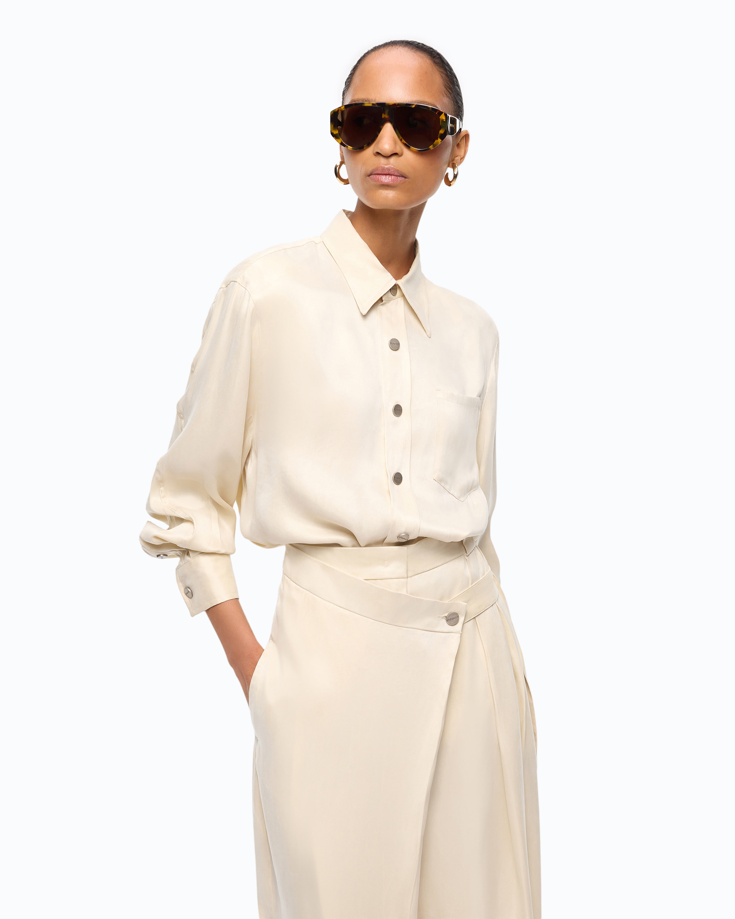 Bluse Aus Twill Mit Pfirsichweicher Haptik