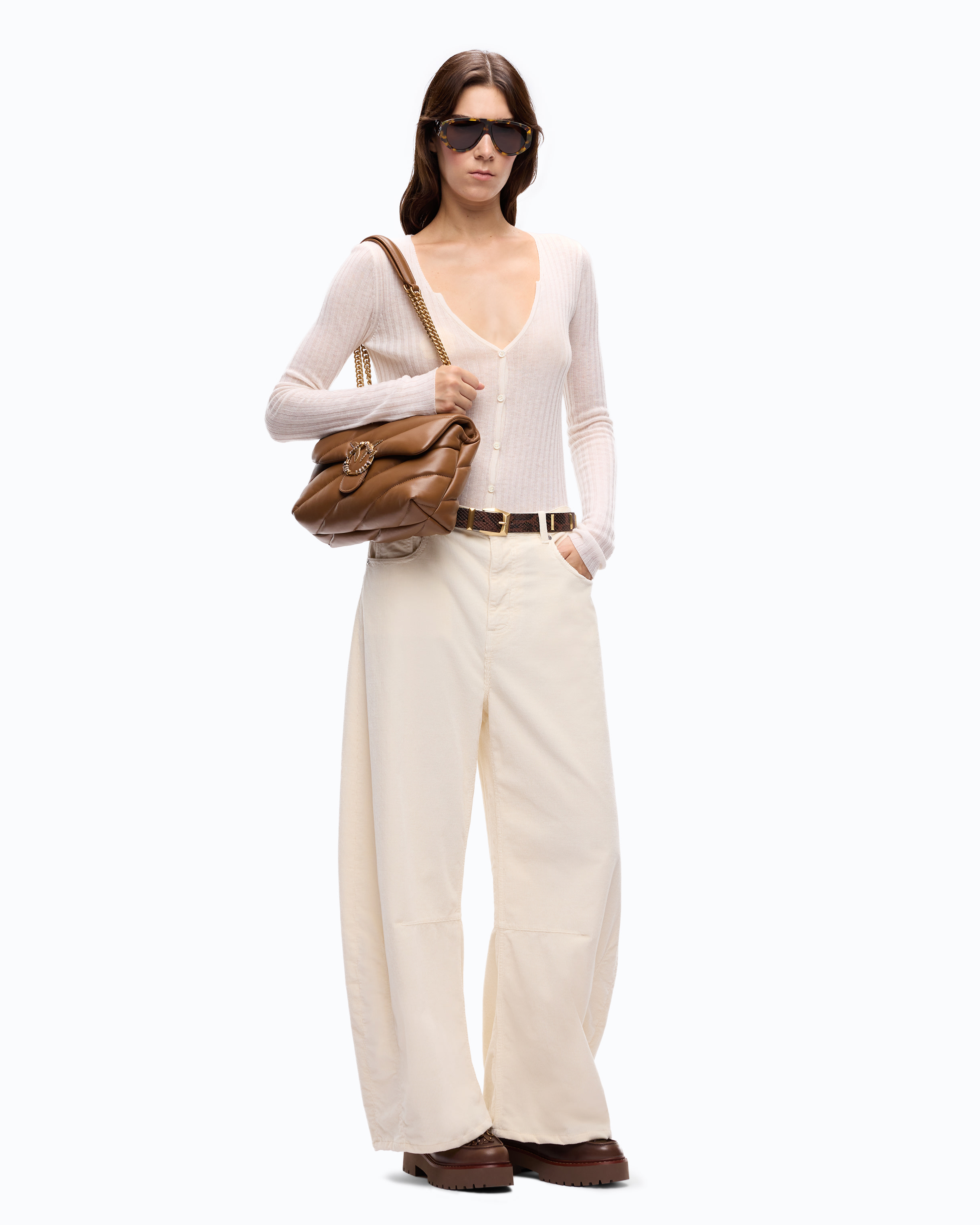 Pantalon Barrel En Velours Côtelé