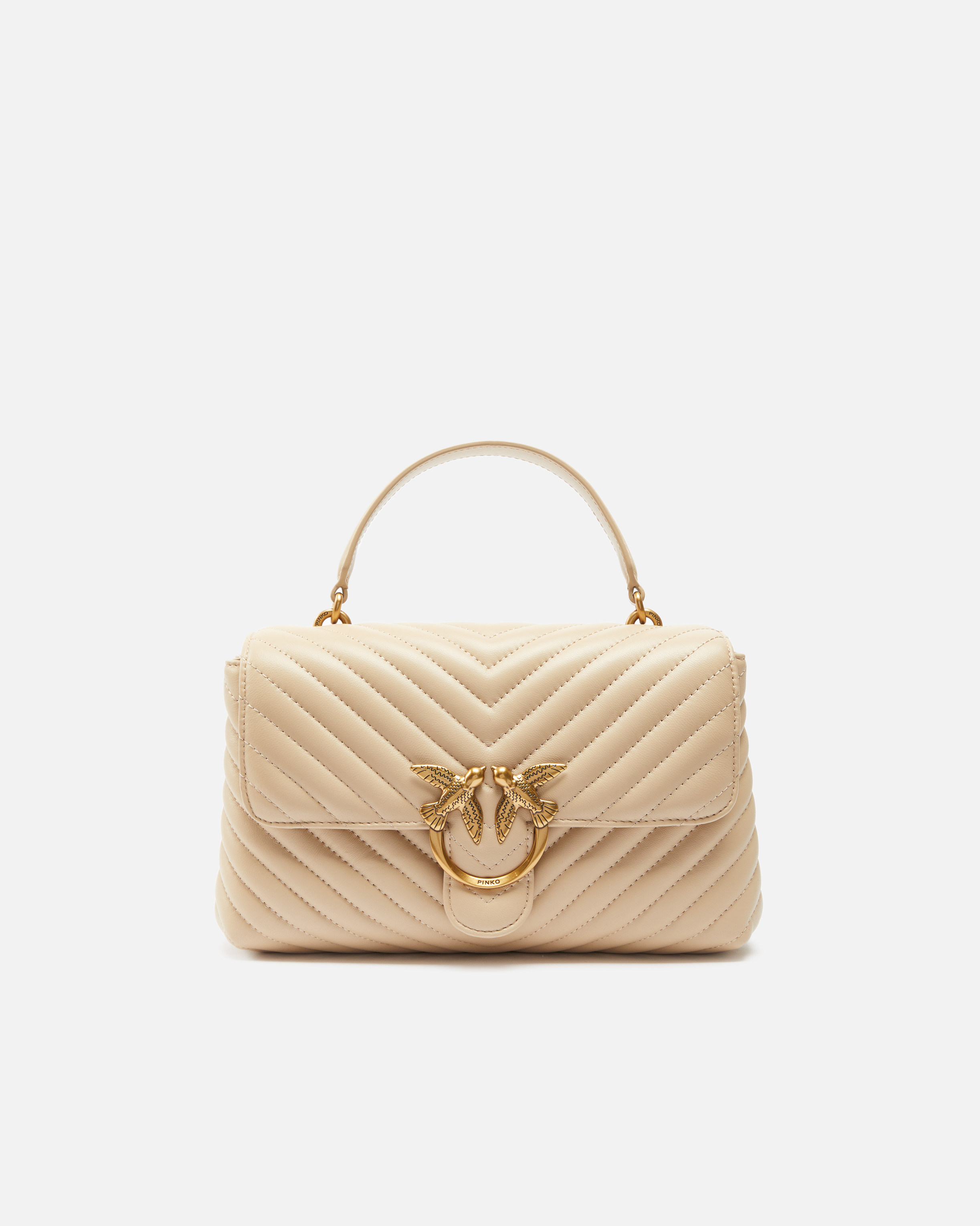 Borsa A Mano Media Love Bag Puff Chevron In Nappa