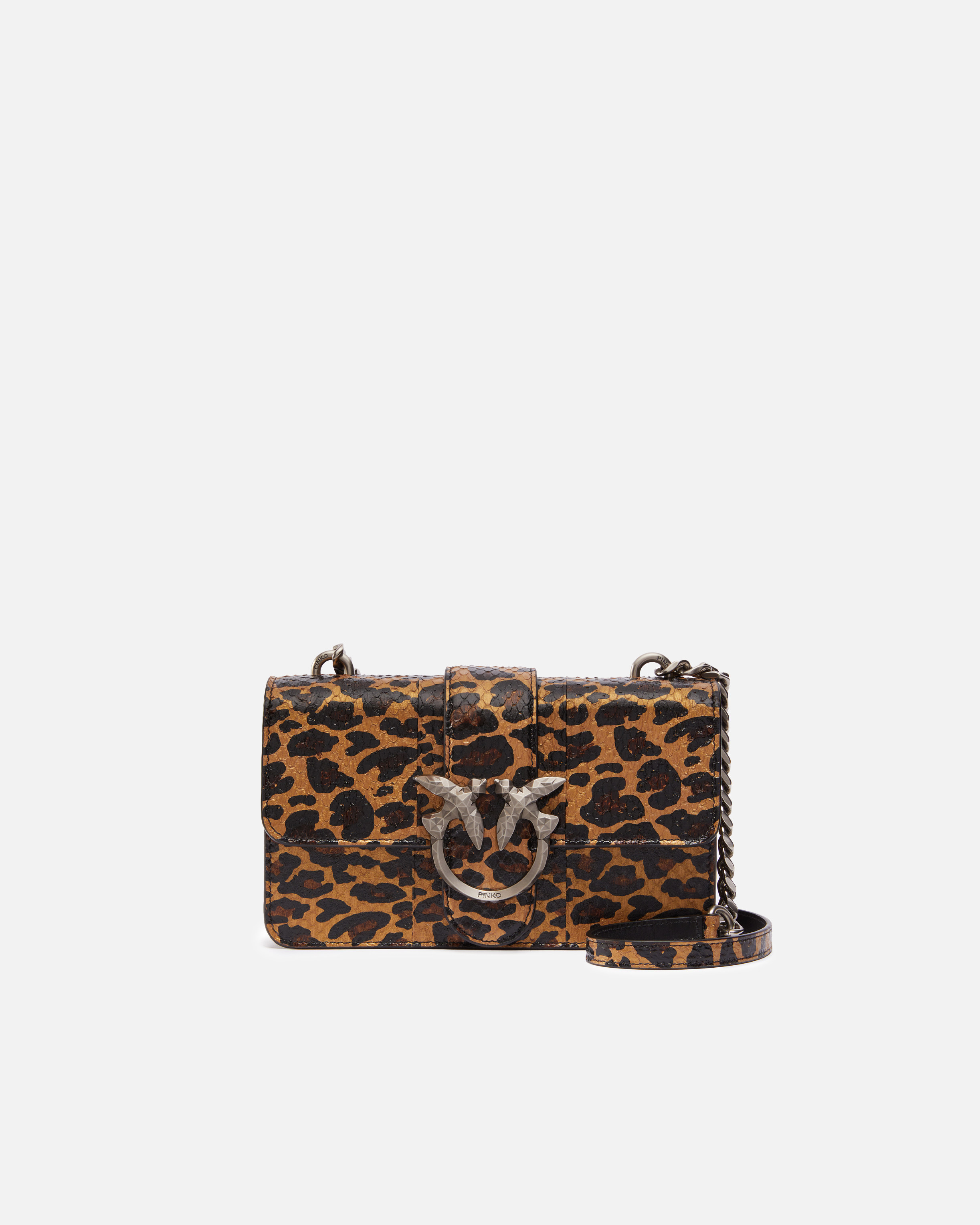 Pinko Galleria Love Bag Crossbody Bag In Spotted Reptile Skin