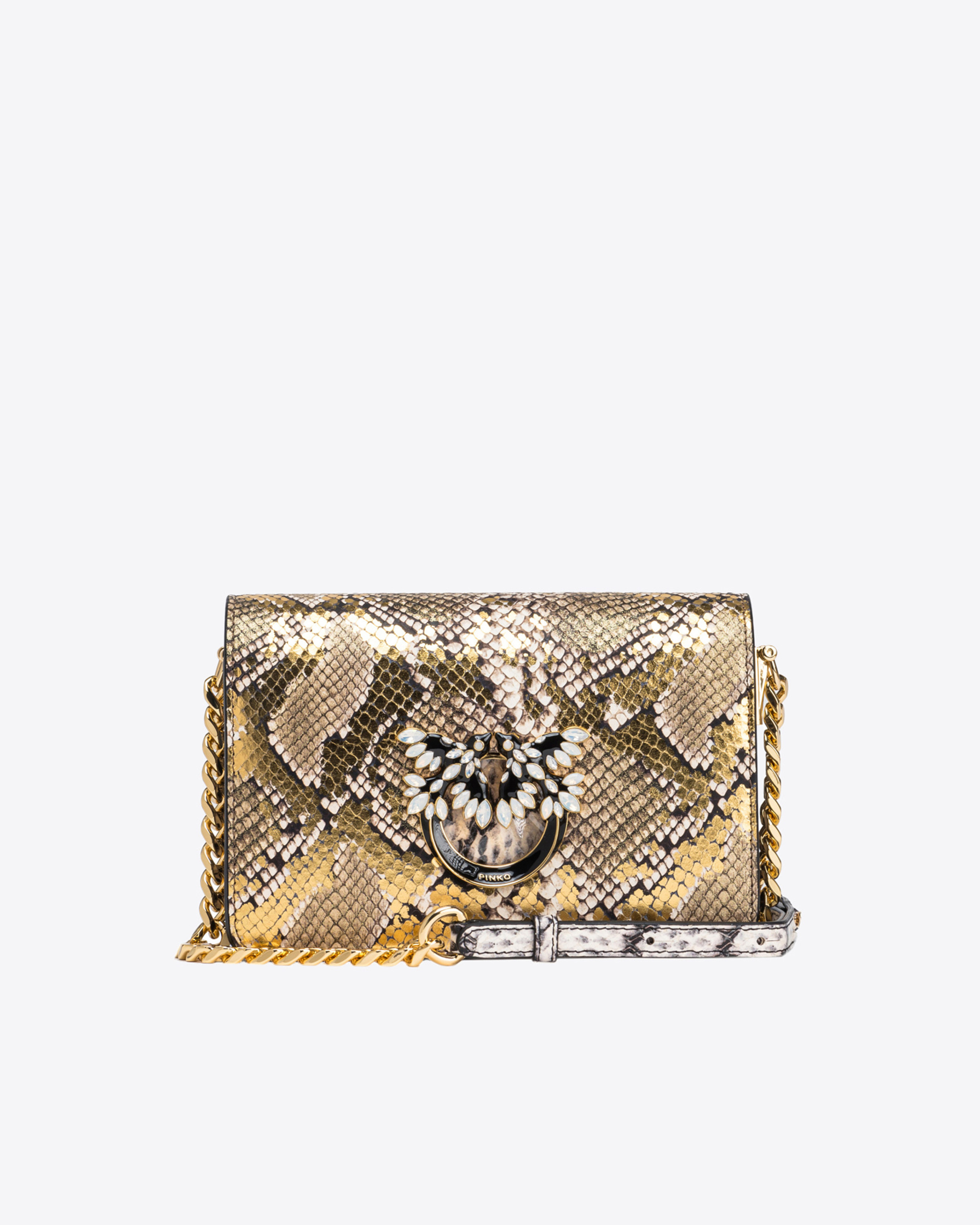 Mini Love Bag Click Reptil Laminado Pinko Galleria