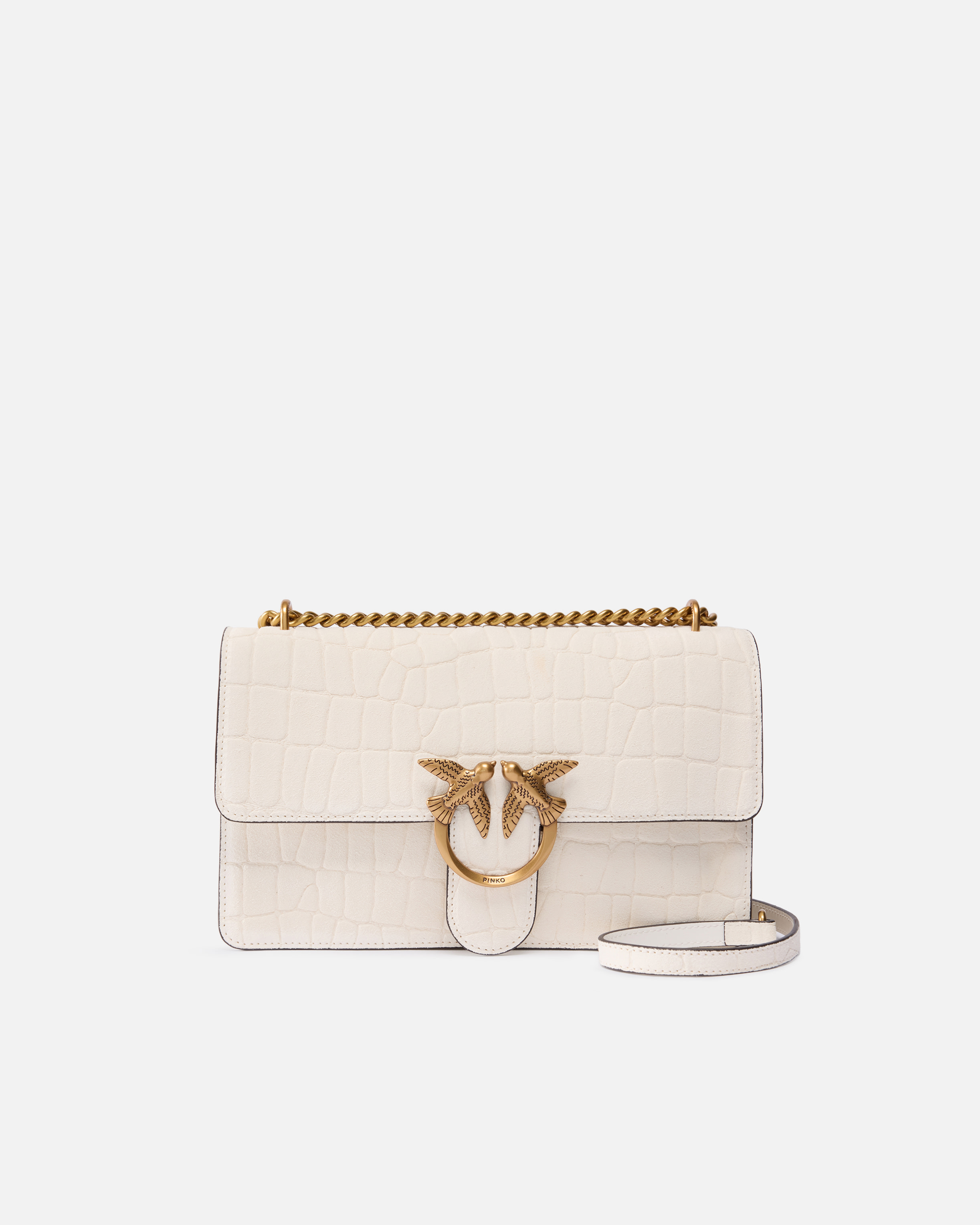 Bolso Bandolera Mediano Love Bag One De Piel Con Estampado De Cocodrilo