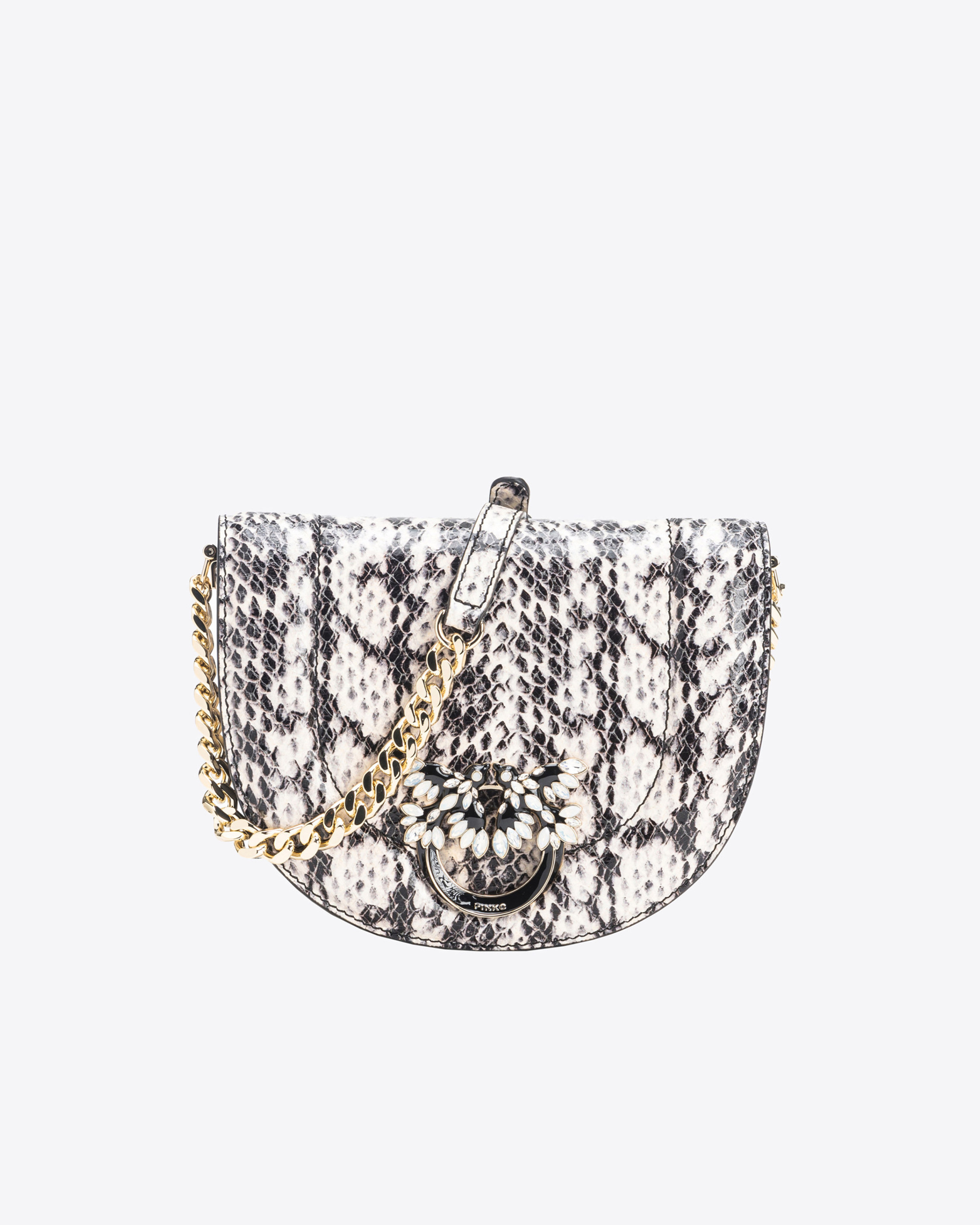 Mini Love Bag Click Round Con Estampado De Reptil Pinko Galleria