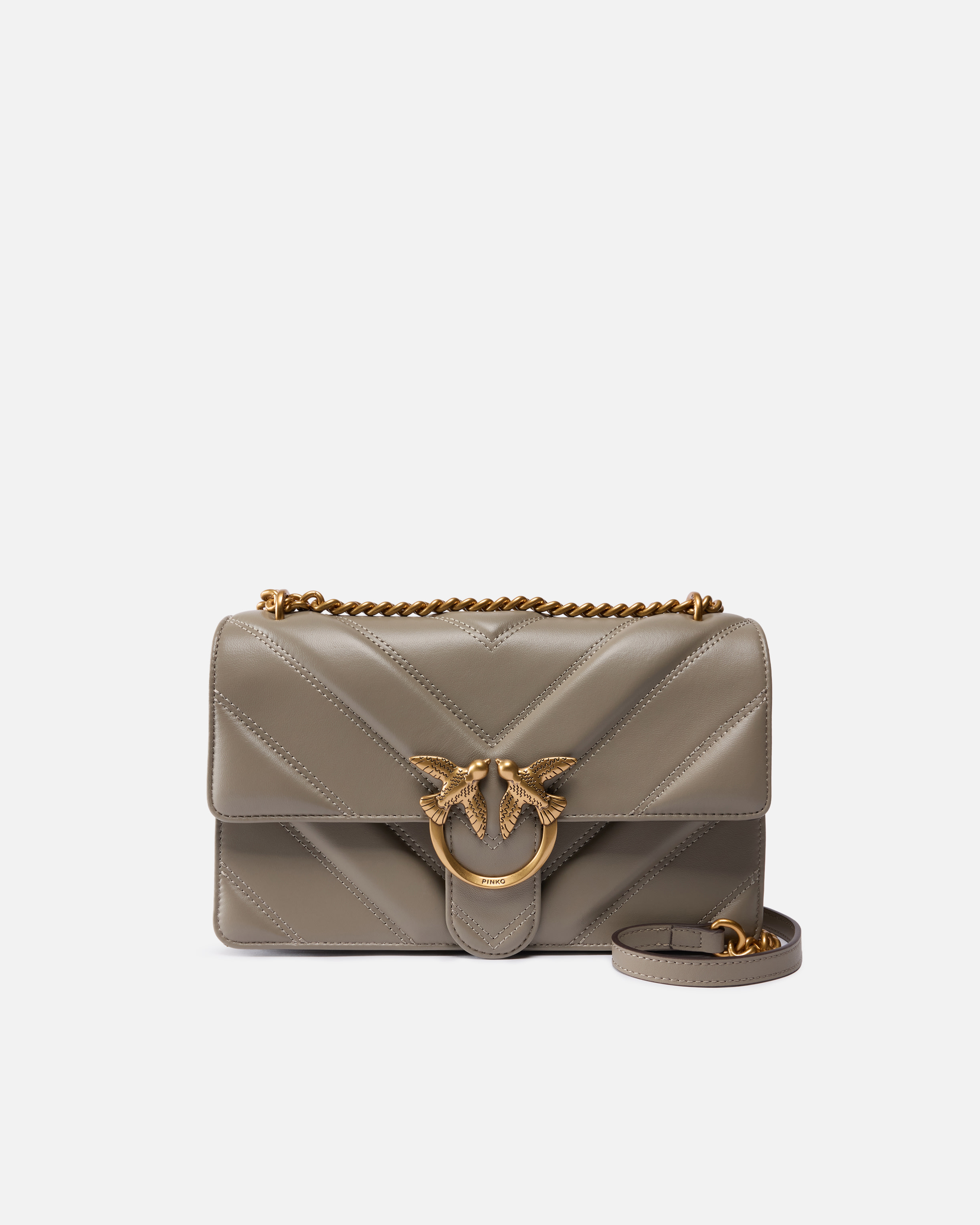 Medium Love Bag One Light Chevron Nappa Leather Crossbody Bag