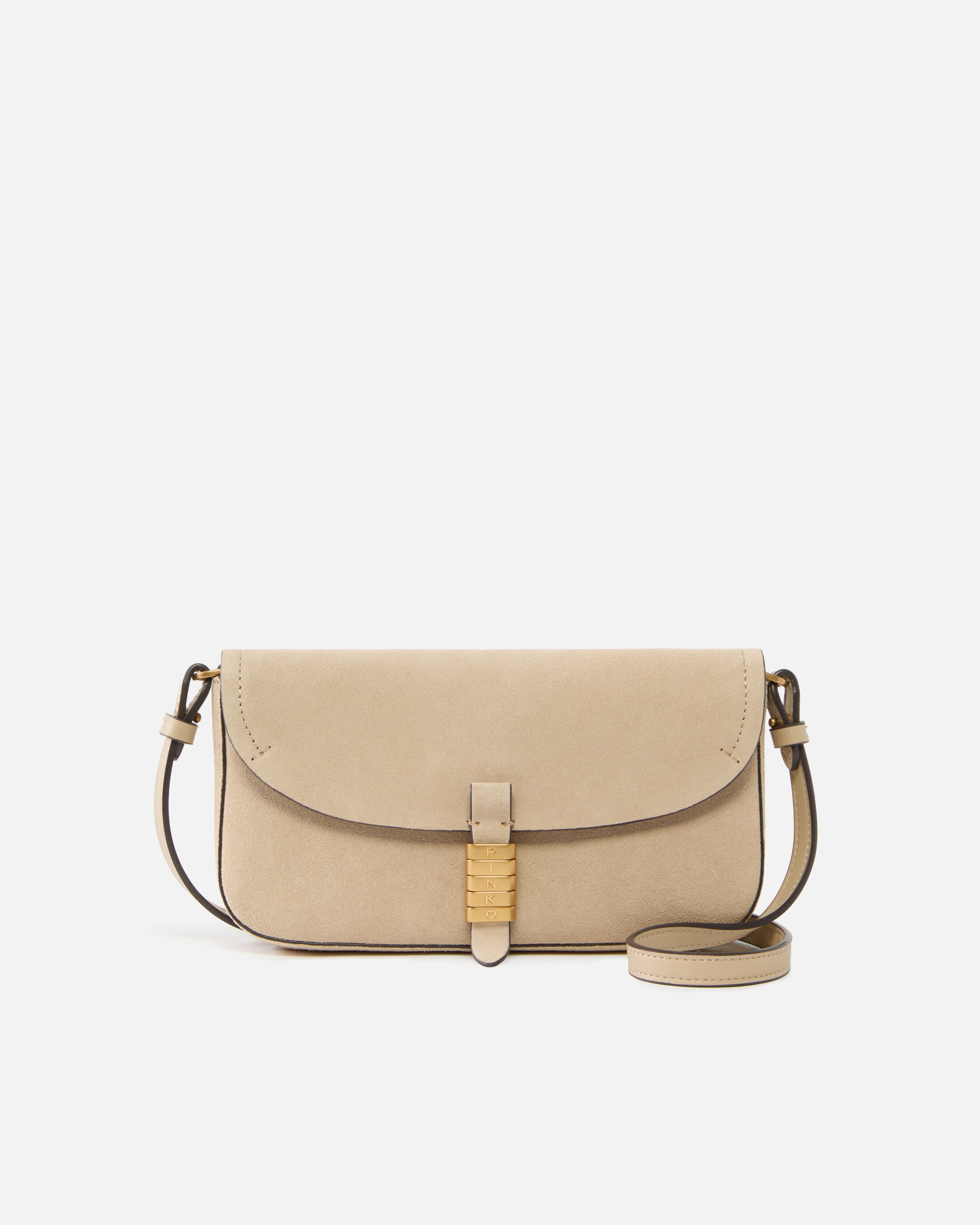 Saddle Flat Medium Shoulder Bag In Suede