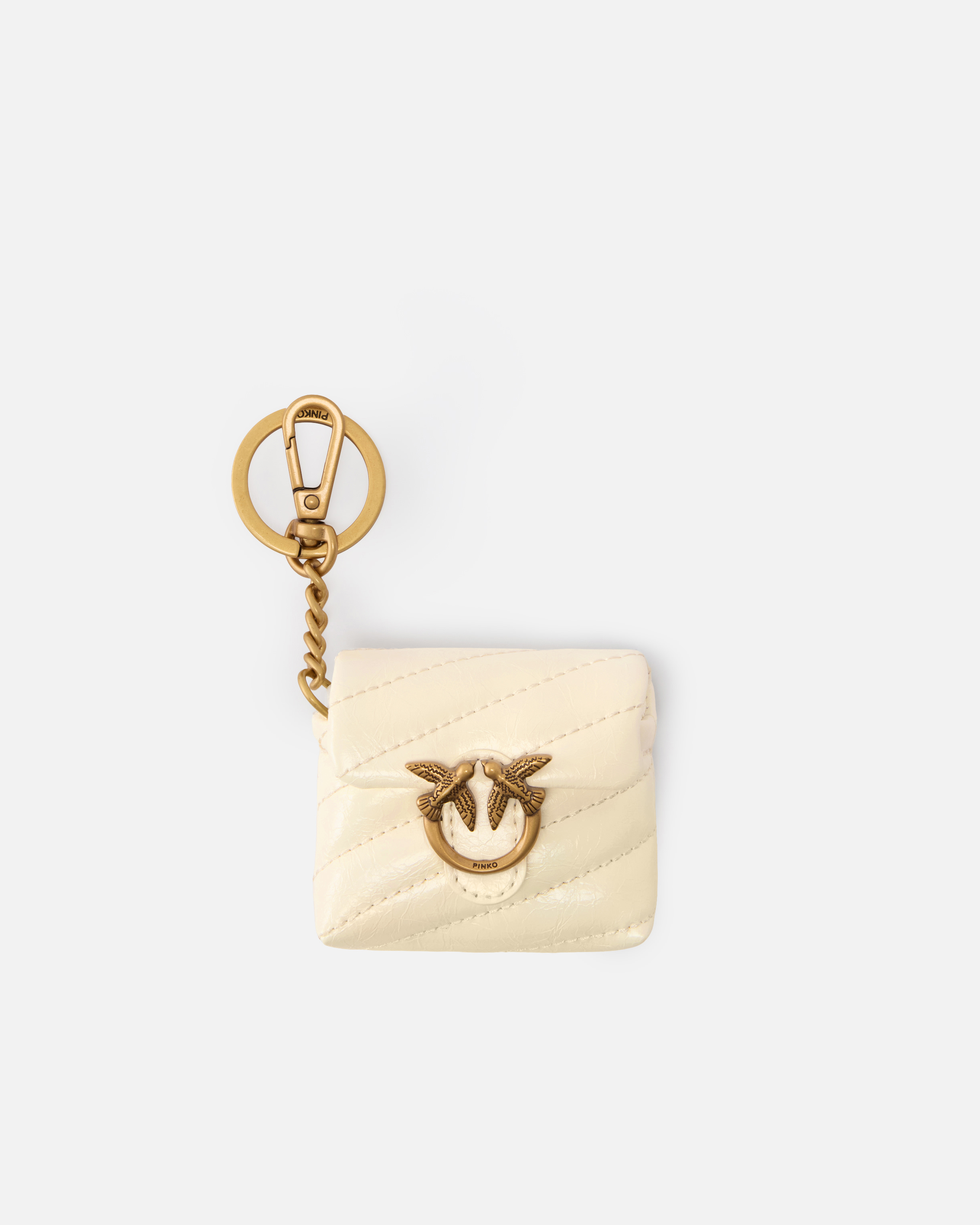 Etui Für Airpods Love Bag Puff Aus Glänzendem Leder