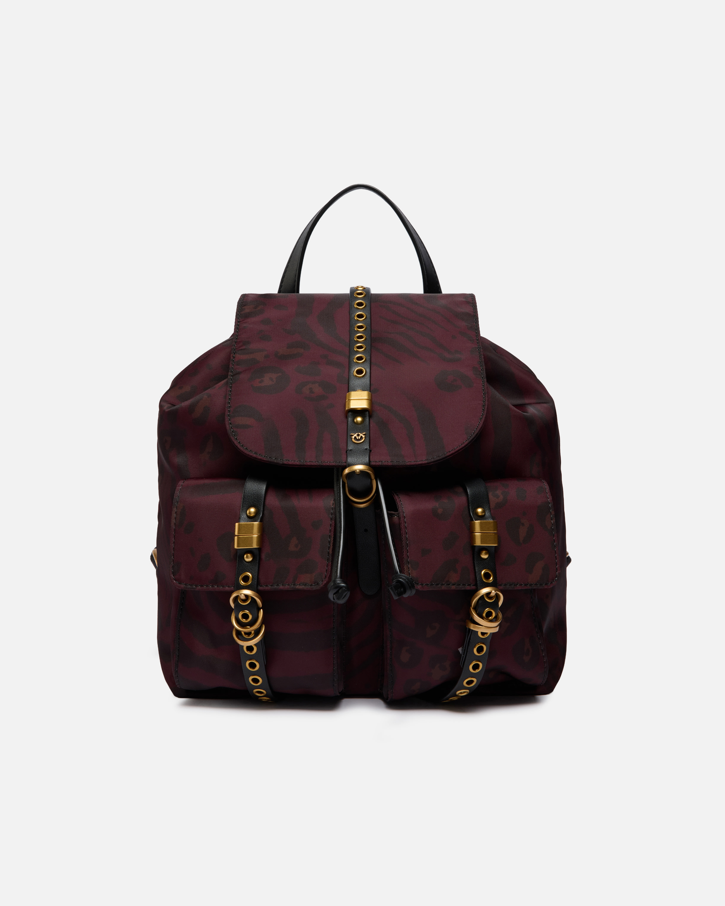 Mochila Mediana De Nailon Con Estampado Animal