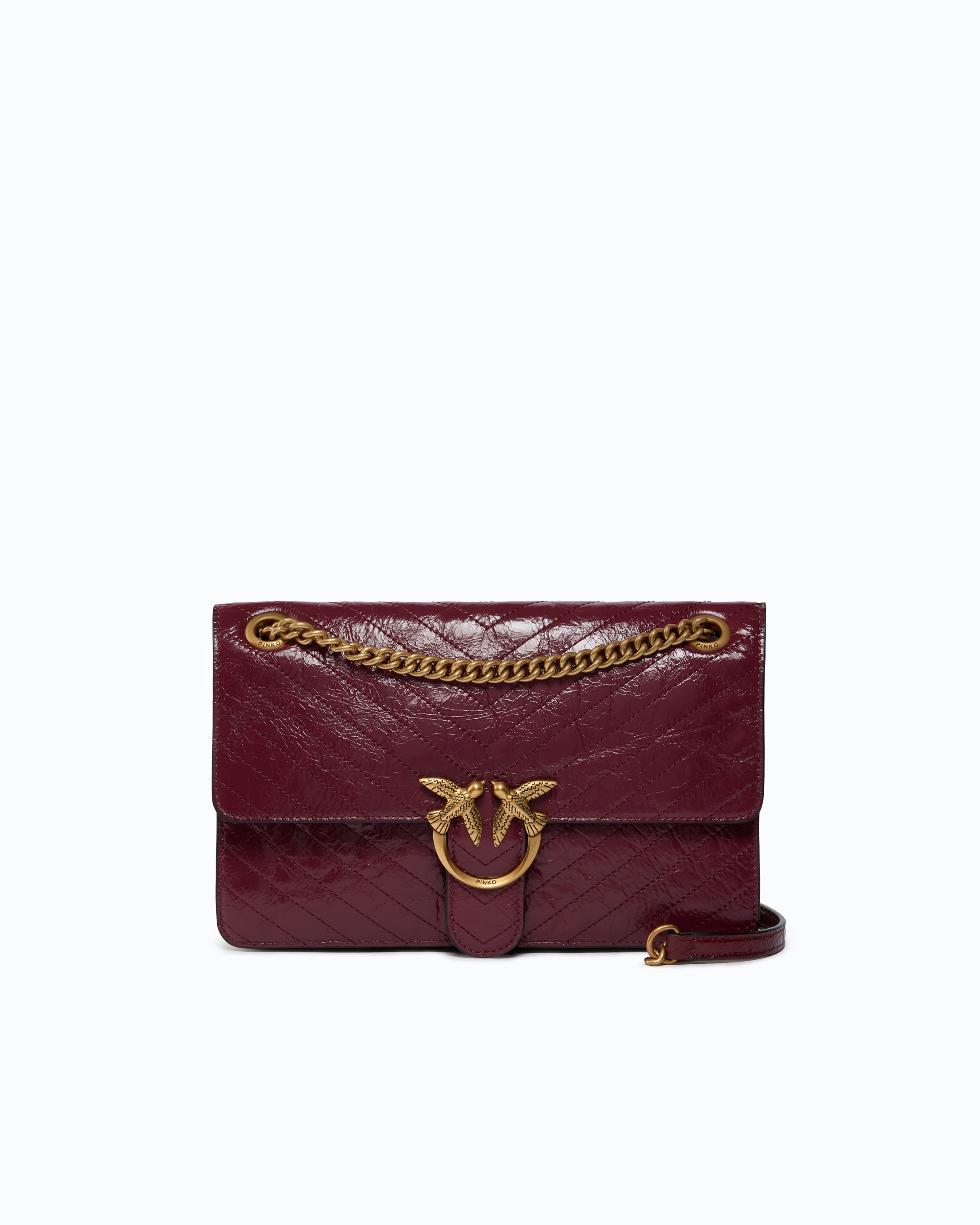 Medium Love One Light Crossbody Bag In Glossy Leather