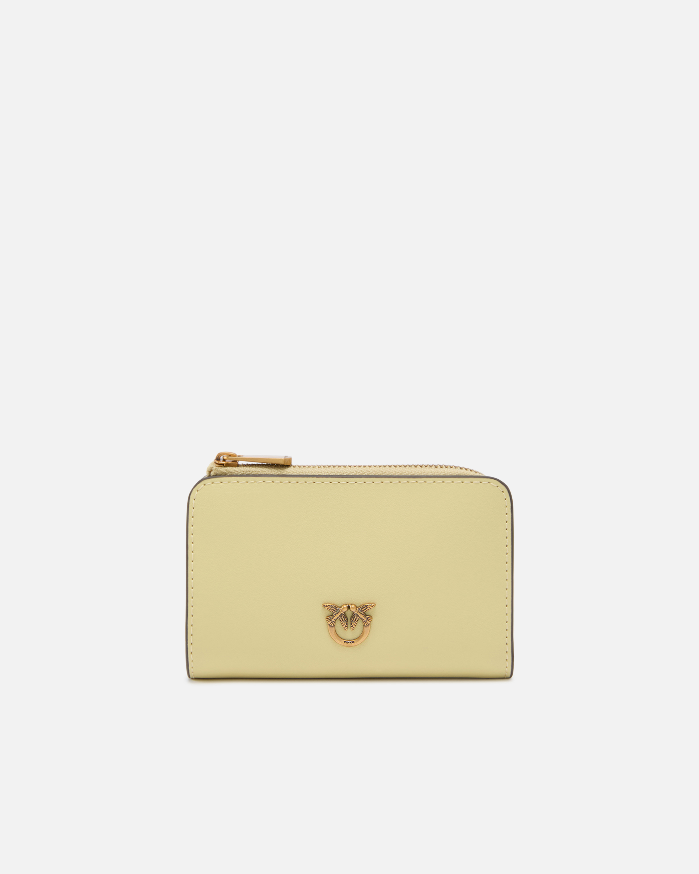 Mini Wallet In Leather With Love Birds