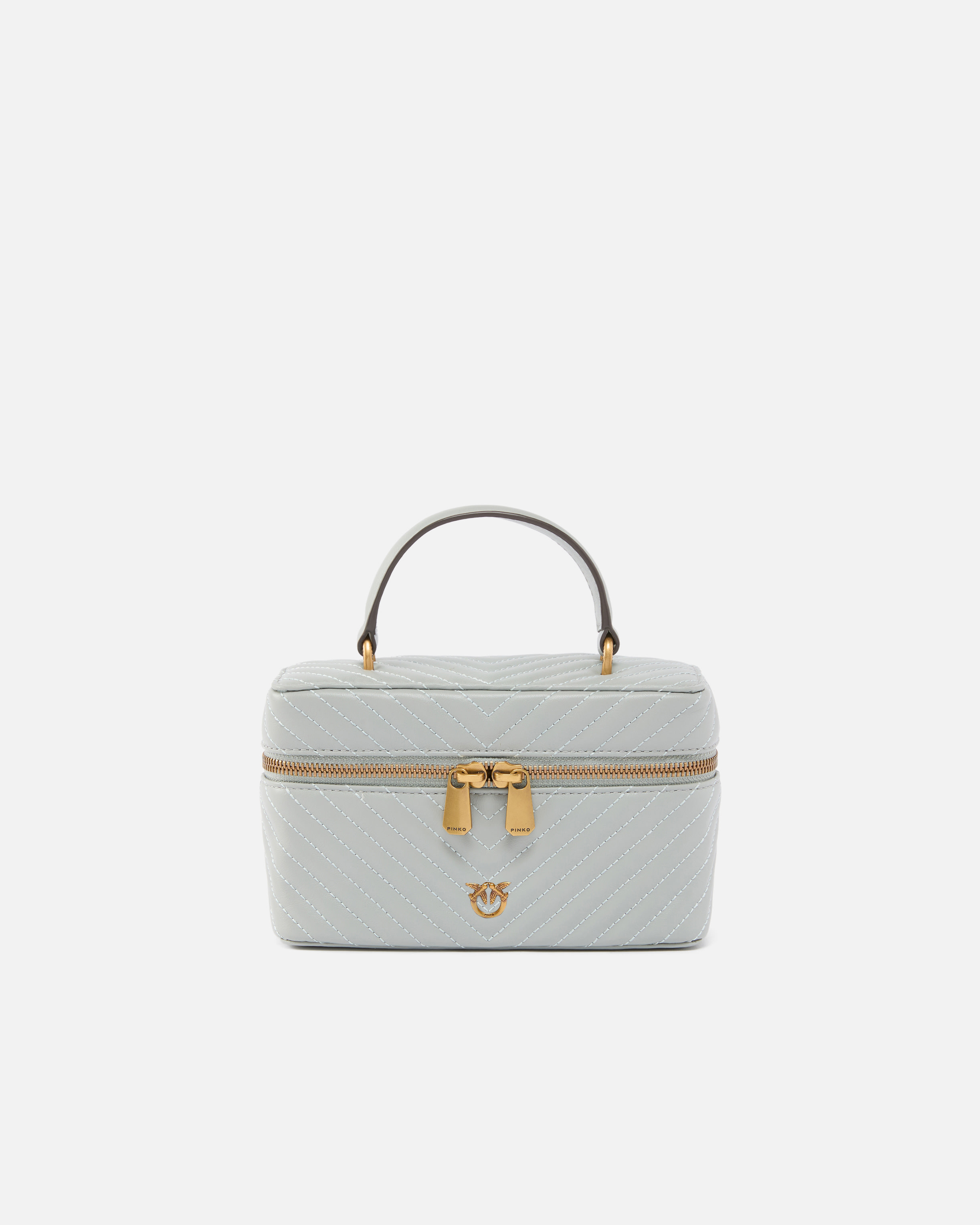 Petite Trousse De Toilette À Bandoulière En Cuir Nappa À Chevrons