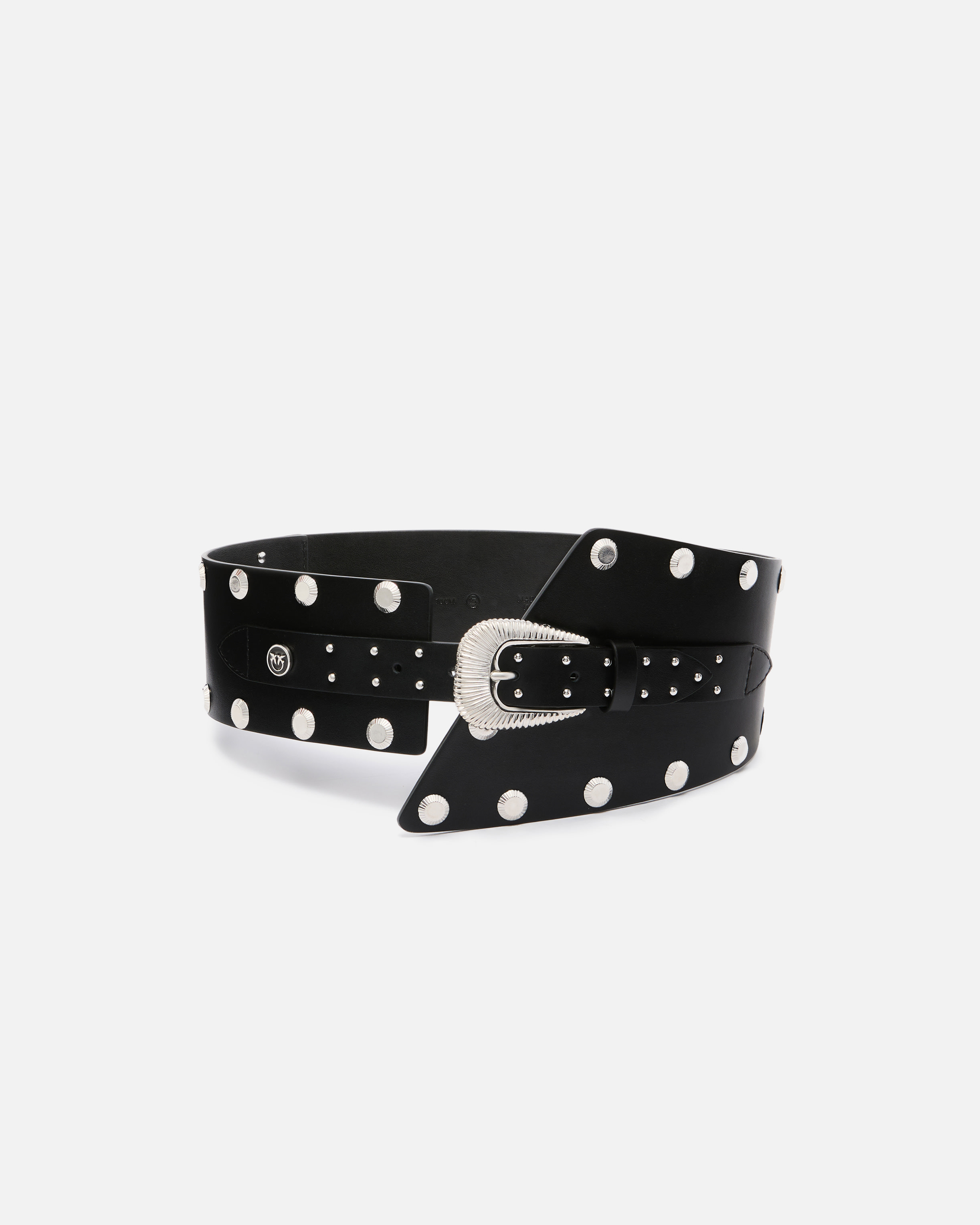 Cintura In Pelle Con Borchie E Cinturino 15 Cm