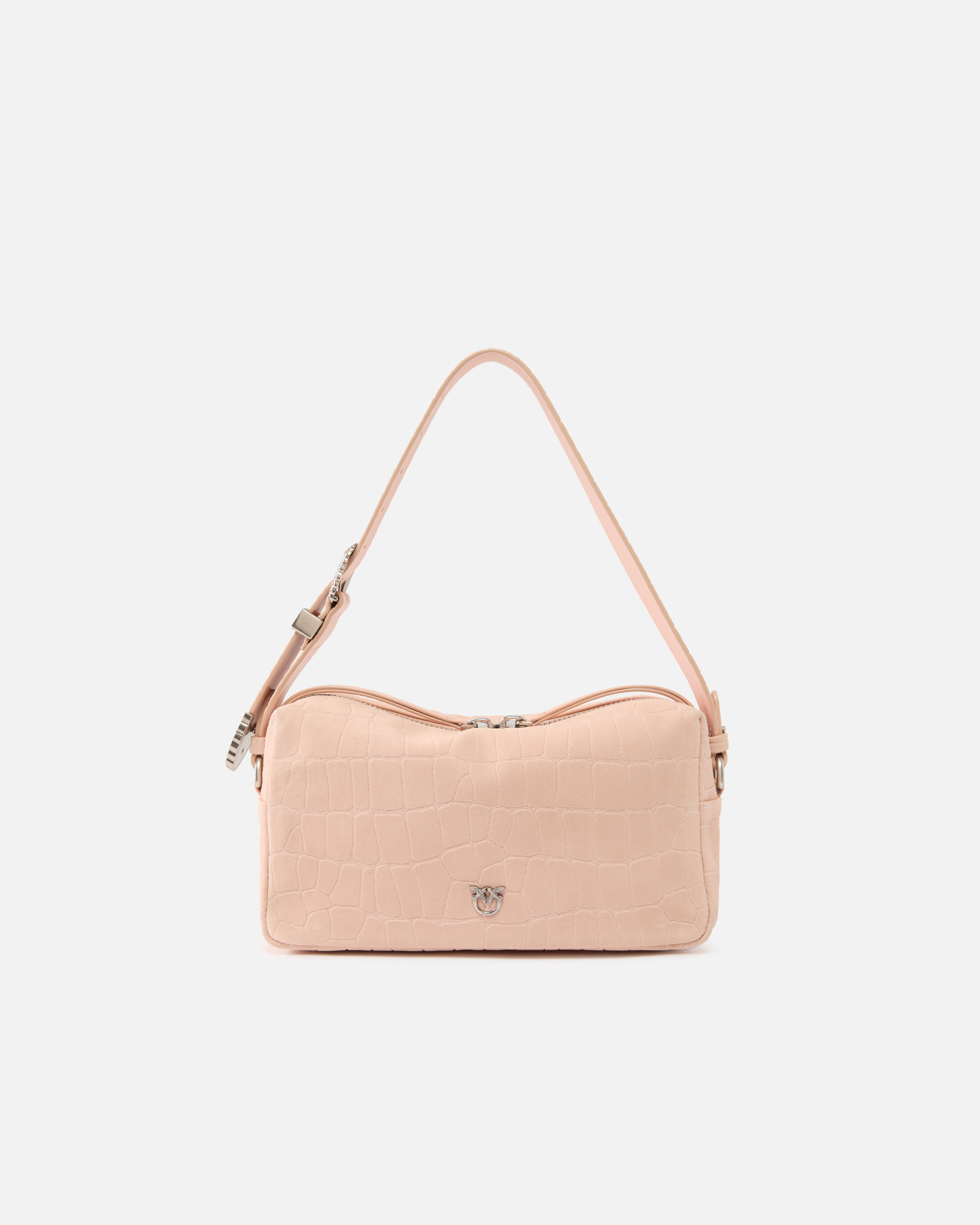 Mittlere Bauletto-Tasche Aus Leder Mit Krokoprint